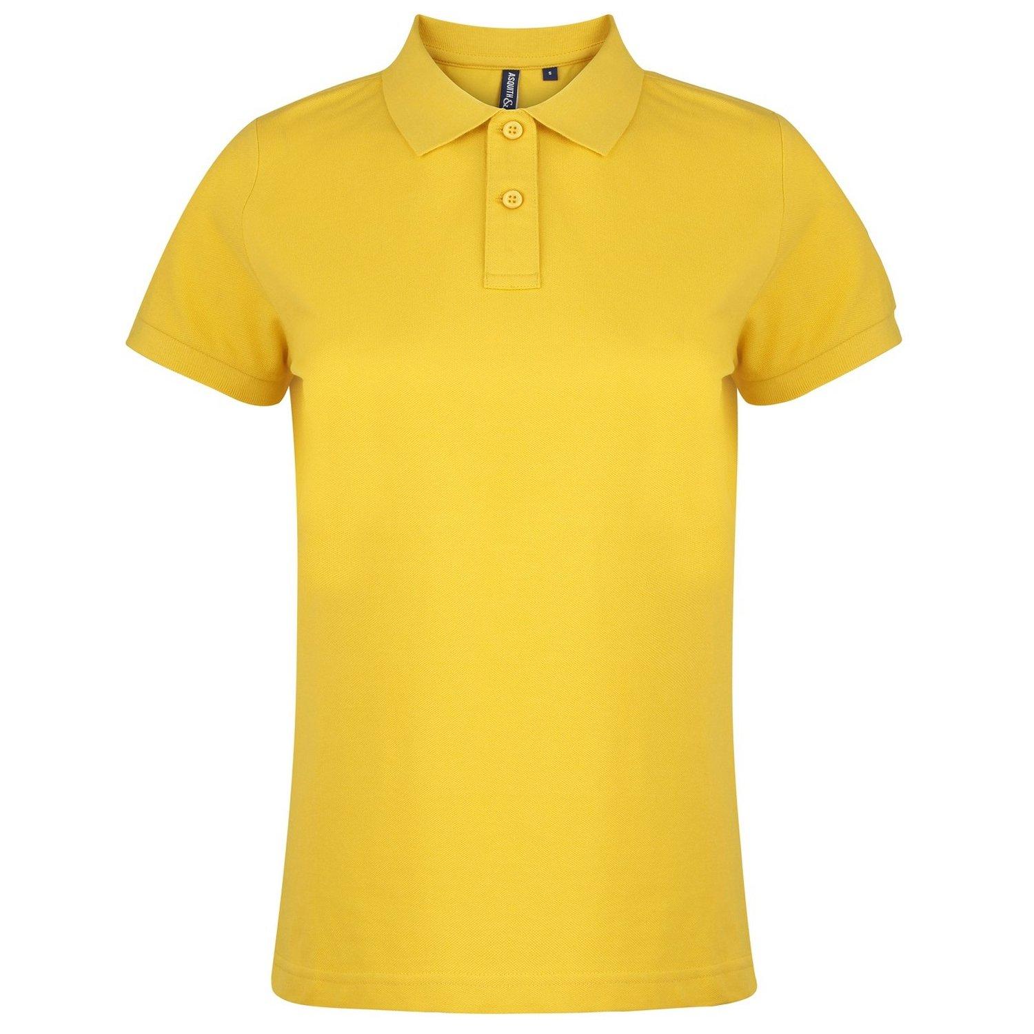 Poloshirt, Kurzarm Damen Gelb Bunt L von Asquith & Fox