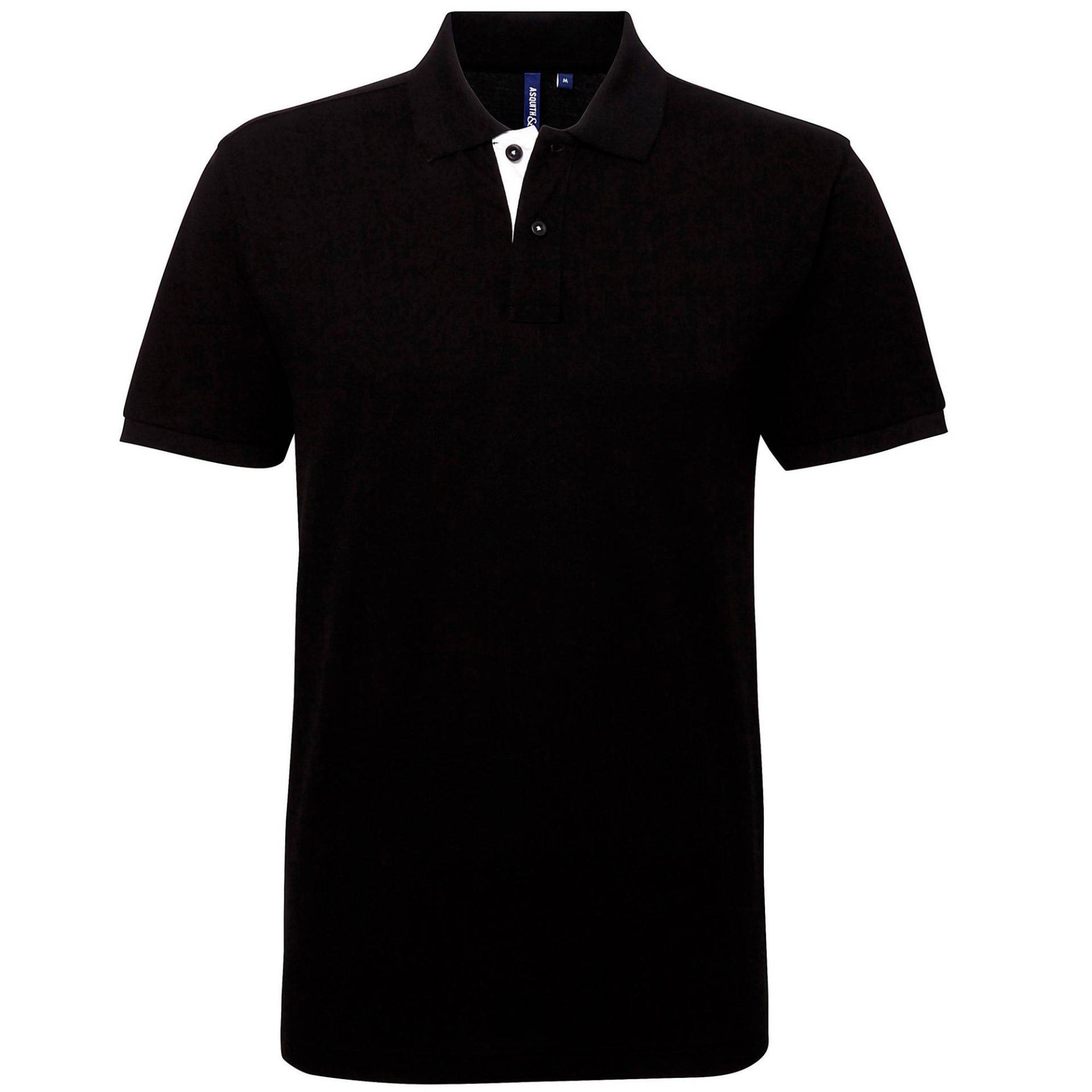 Poloshirt, Kurzärmlig Herren Schwarz 3XL von Asquith & Fox