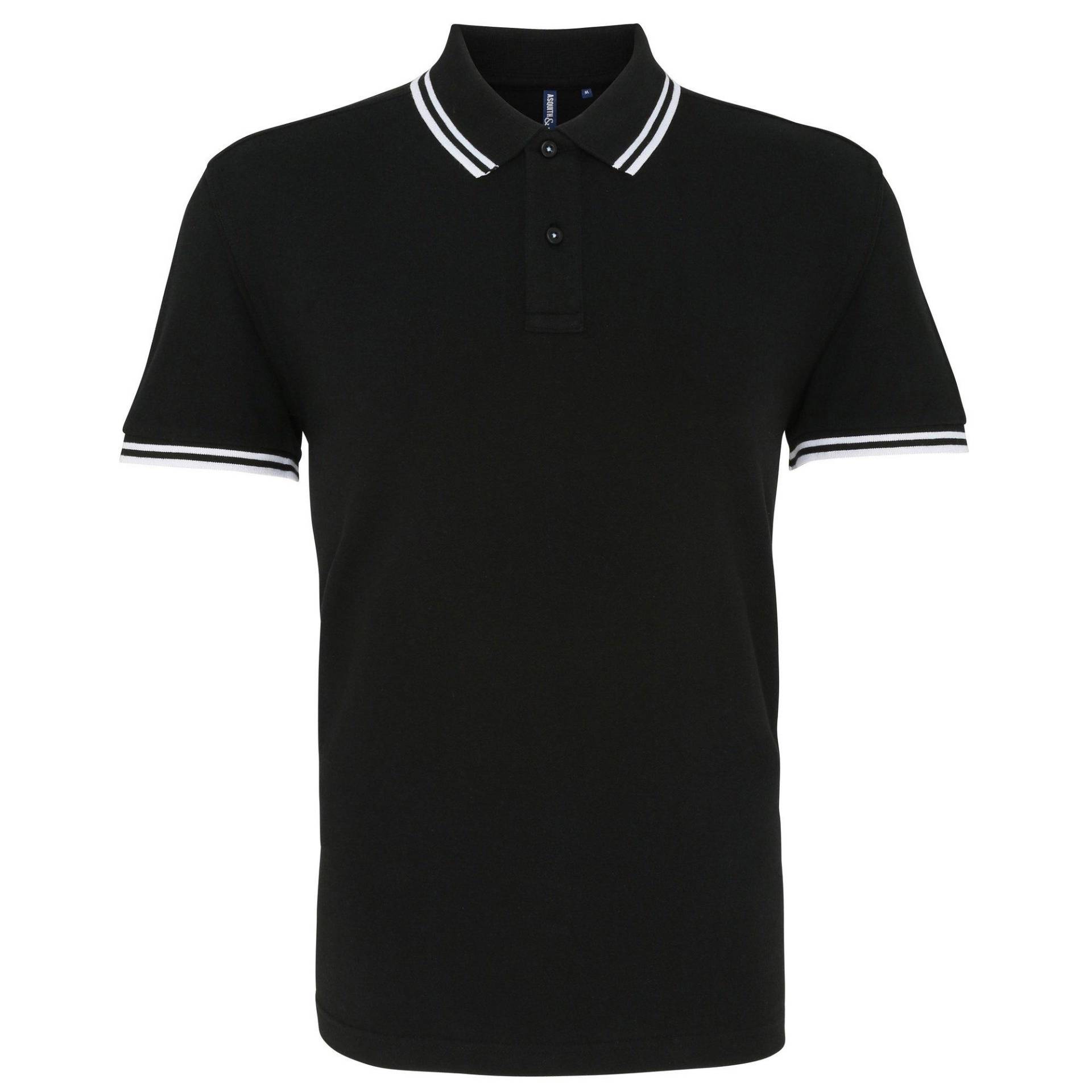 Poloshirt, Kurzärmlig Herren Schwarz L von Asquith & Fox