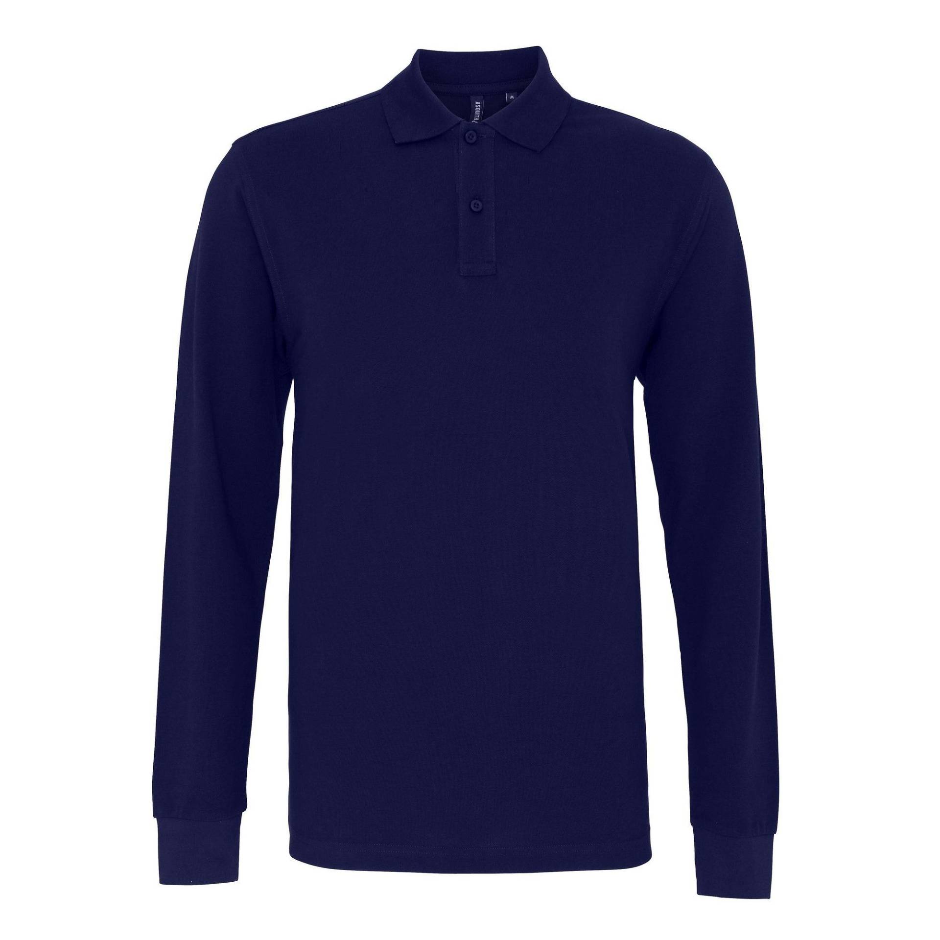 Poloshirt, Langärmlig Herren Marine L von Asquith & Fox