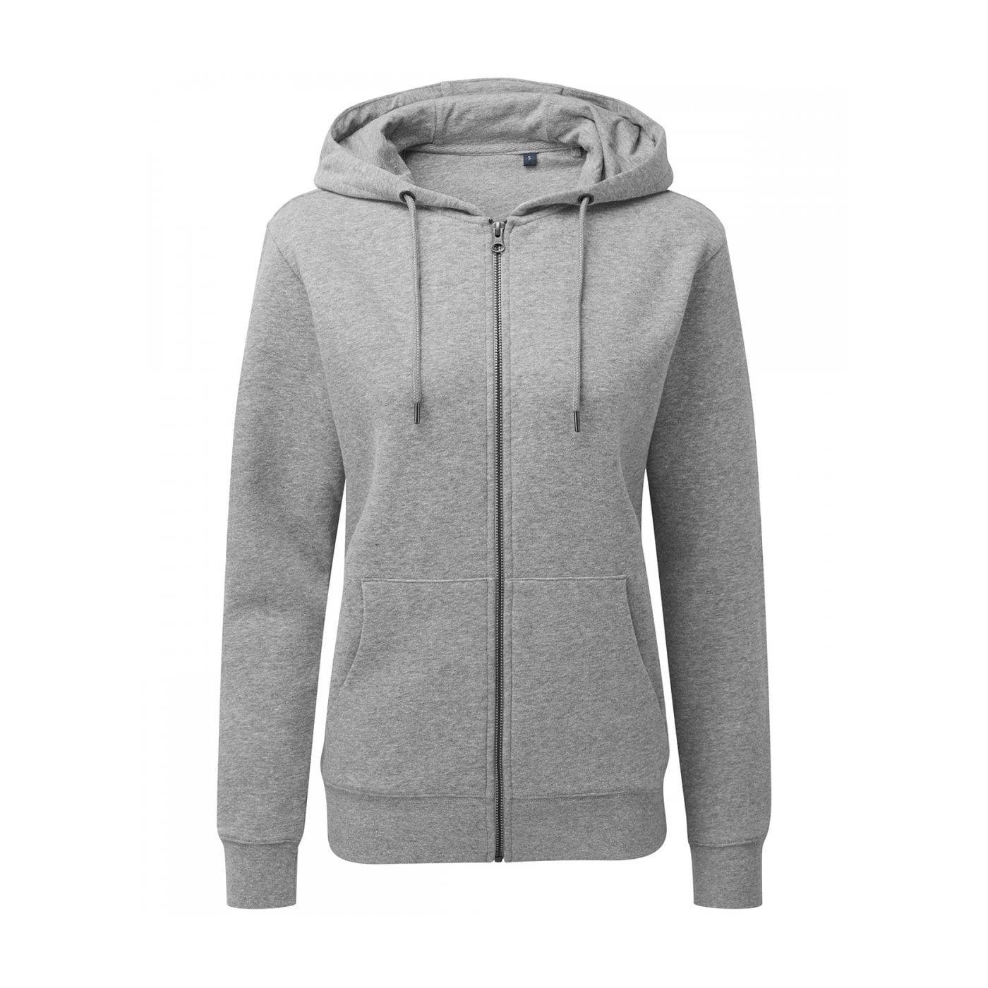 Zipthrough Organic Hoodie Damen Grau 36 von Asquith & Fox