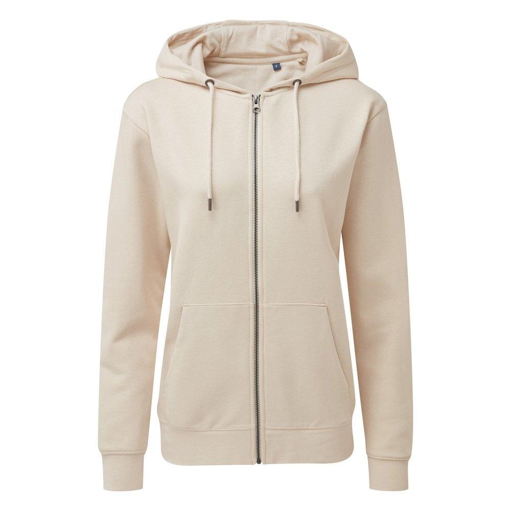 Zipthrough Organic Hoodie Damen Beige 40 von Asquith & Fox