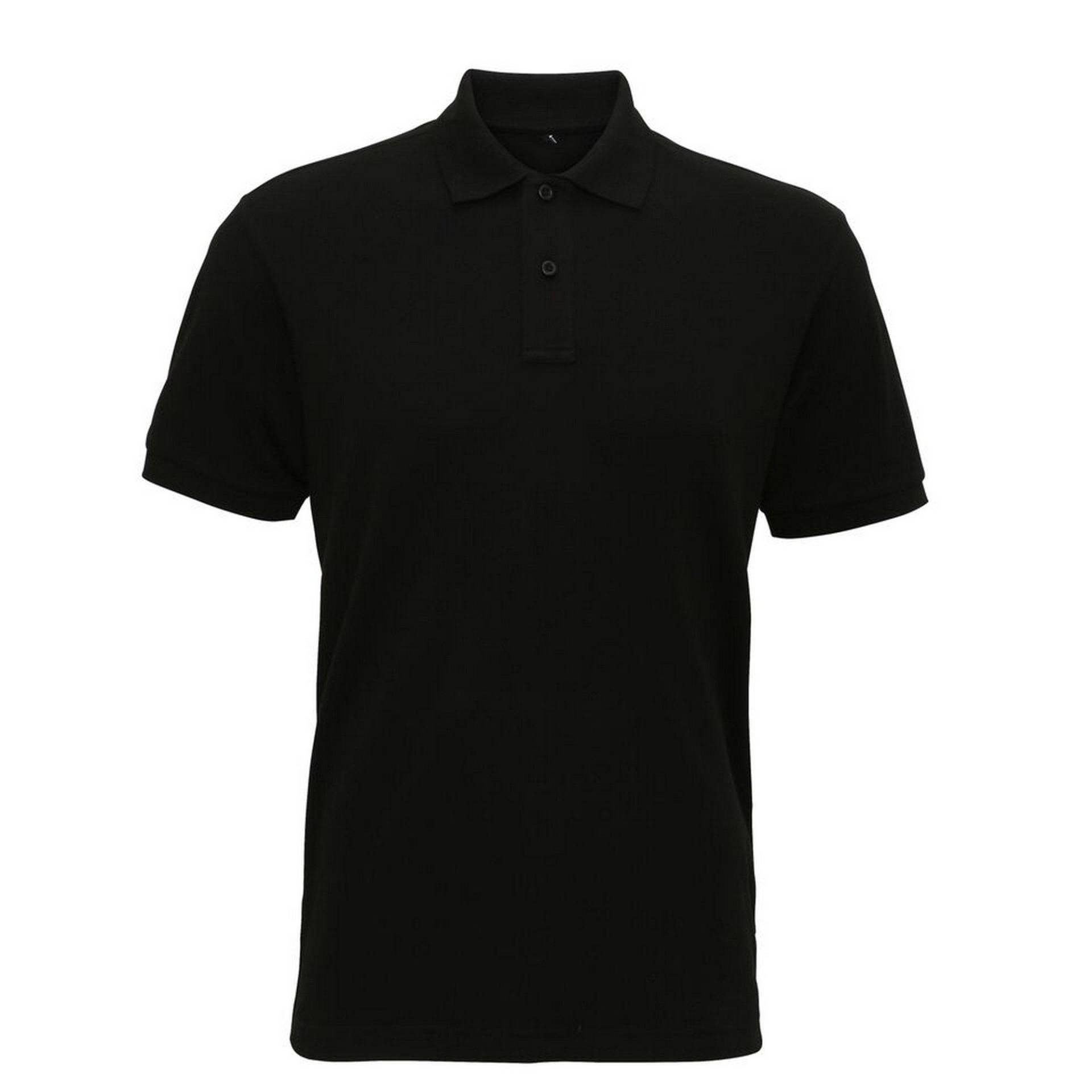 Mens Superweiches Polo Shirt Herren Schwarz L von Asquith & Fox