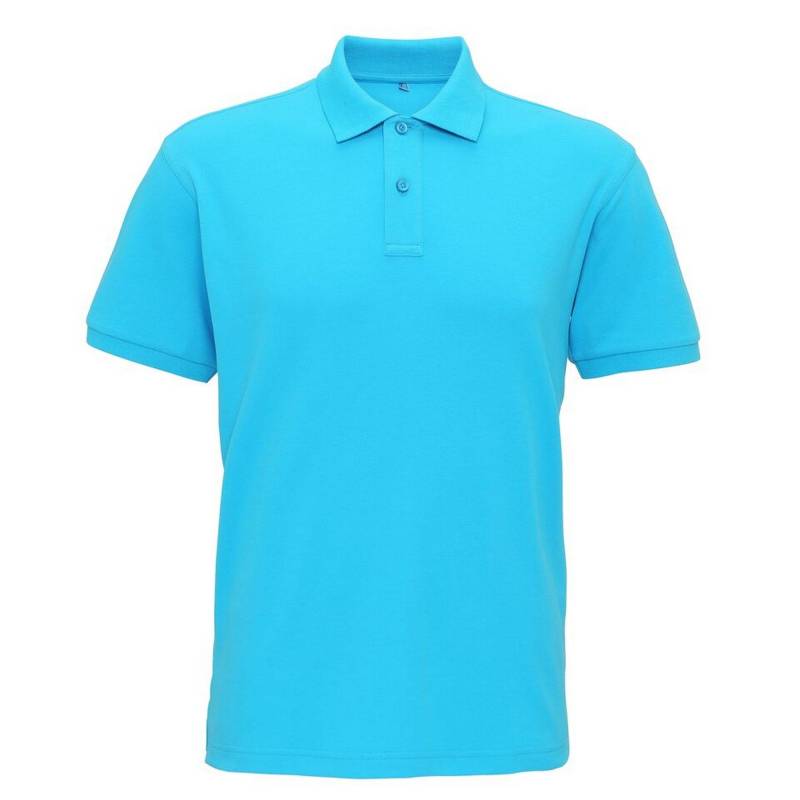 Mens Superweiches Polo Shirt Herren Türkisblau M von Asquith & Fox