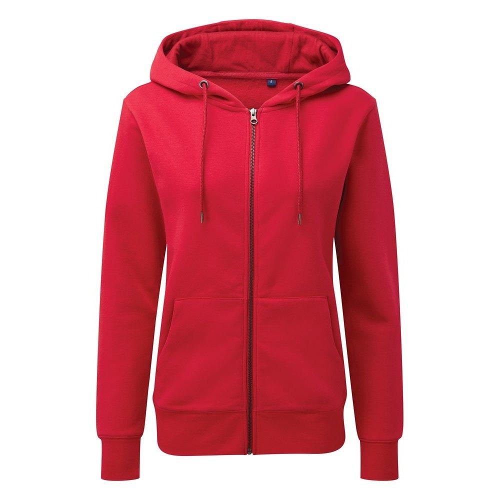 Zip Through Organic Pullover Damen Rot Bunt 36 von Asquith & Fox