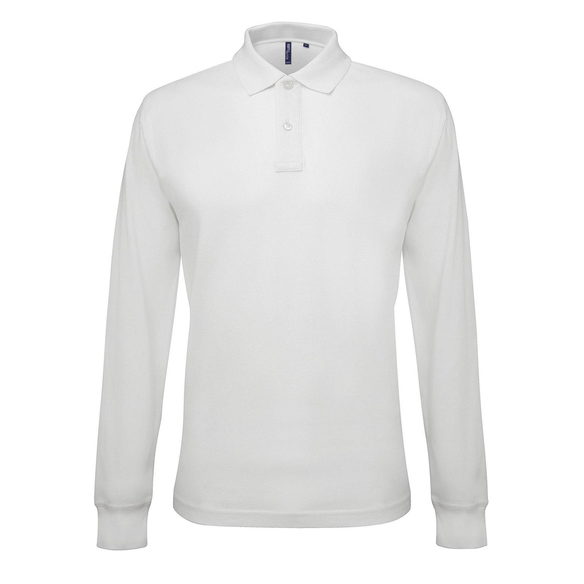 Poloshirt, Langärmlig Herren Weiss 3XL von Asquith & Fox