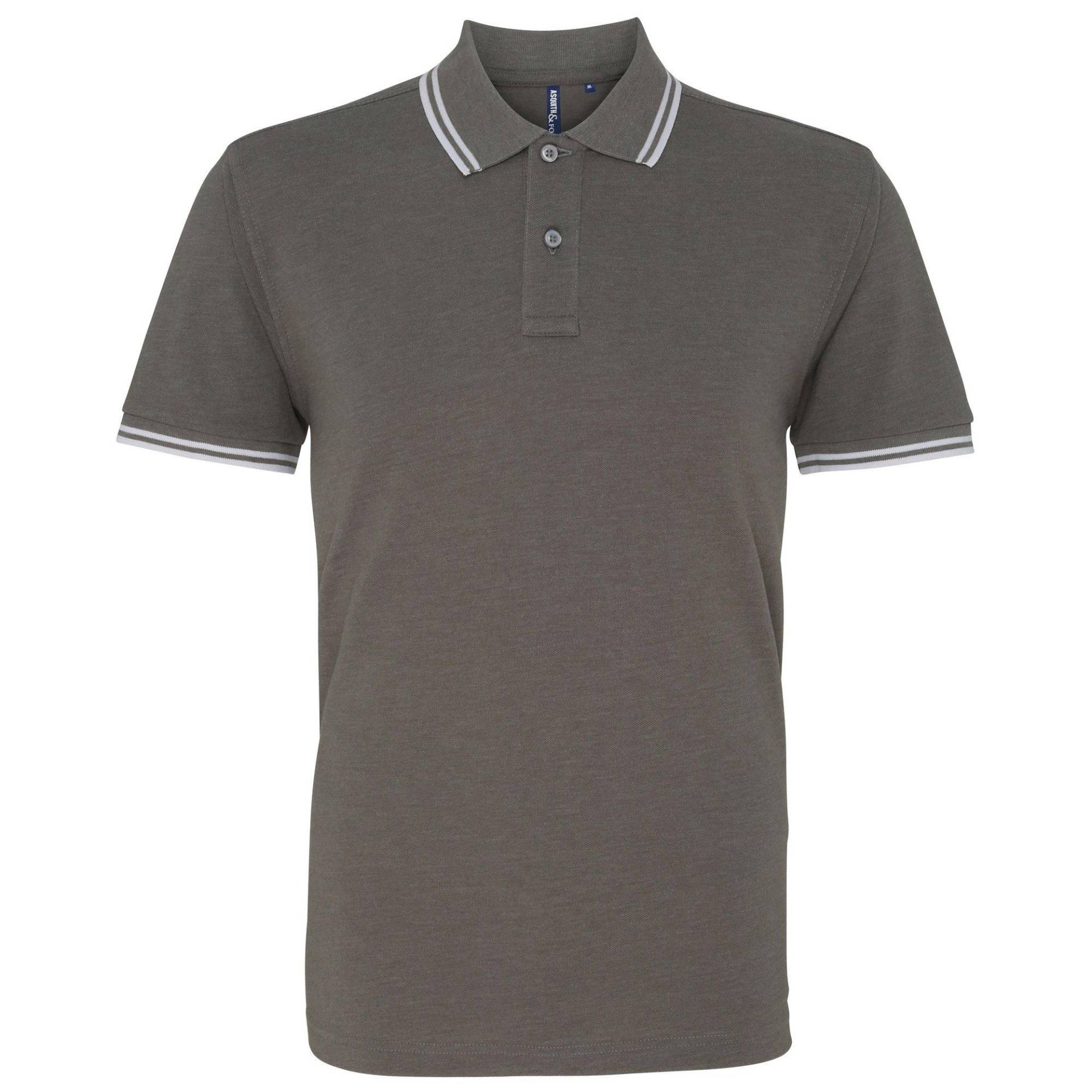 Poloshirt, Kurzärmlig Herren Charcoal Black L von Asquith & Fox