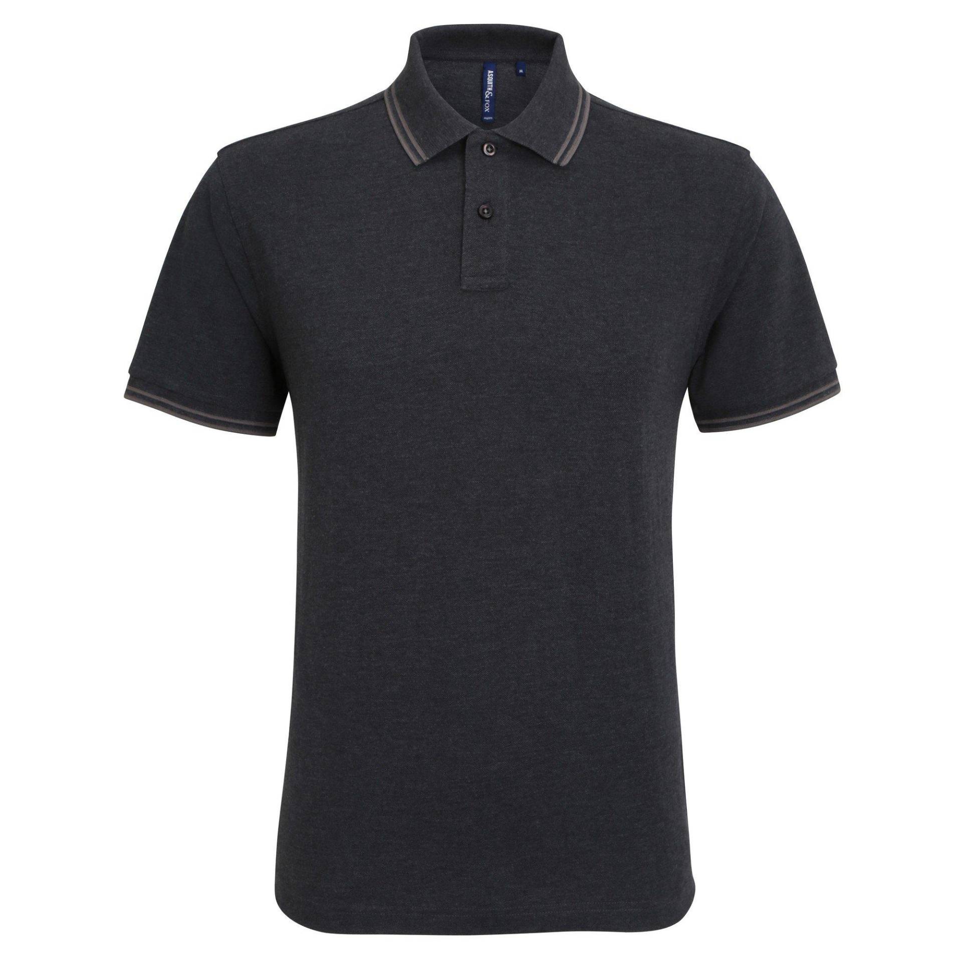 Poloshirt, Kurzärmlig Herren Schwarz L von Asquith & Fox