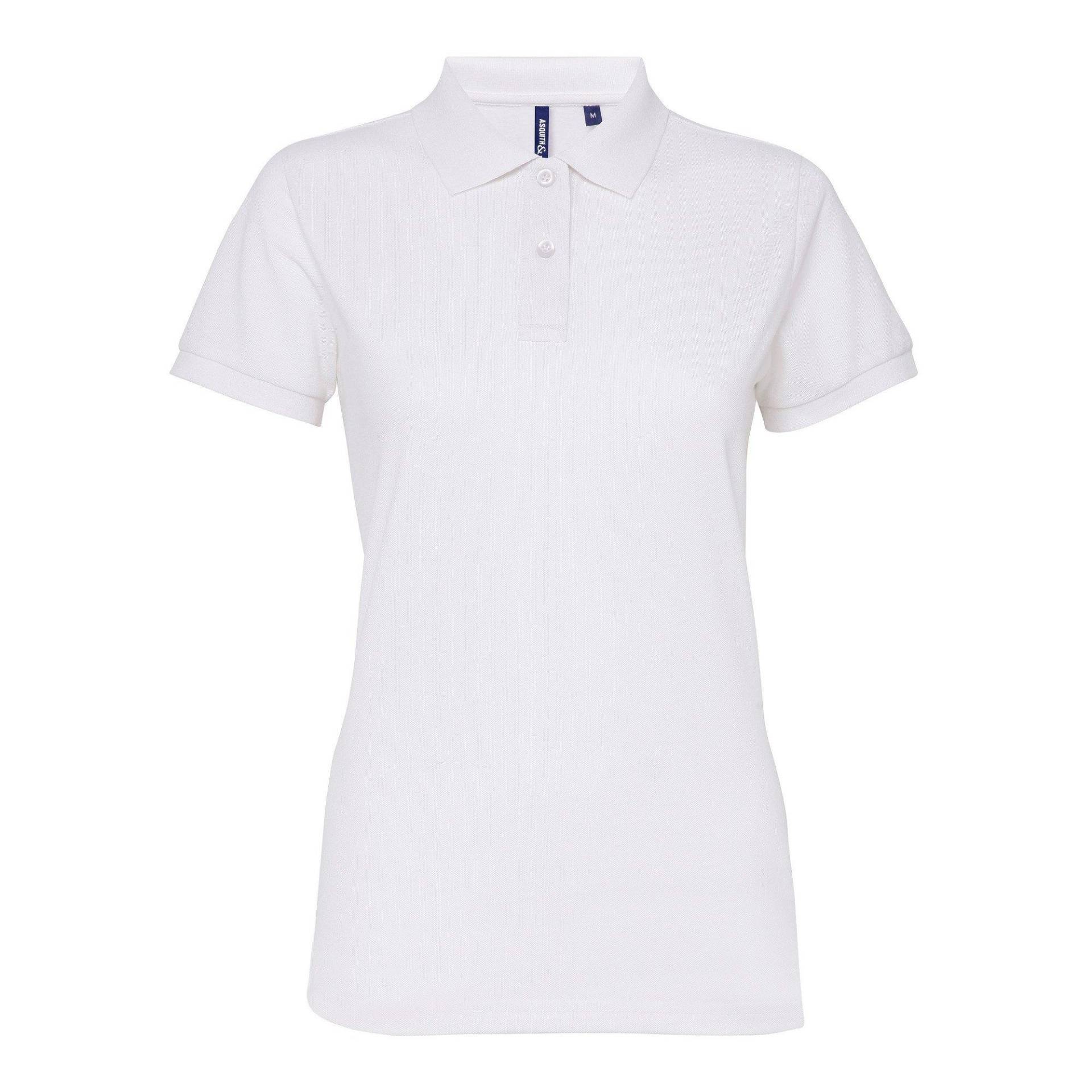 Kurzarm Performance Blend Polo Shirt Damen Weiss L von Asquith & Fox