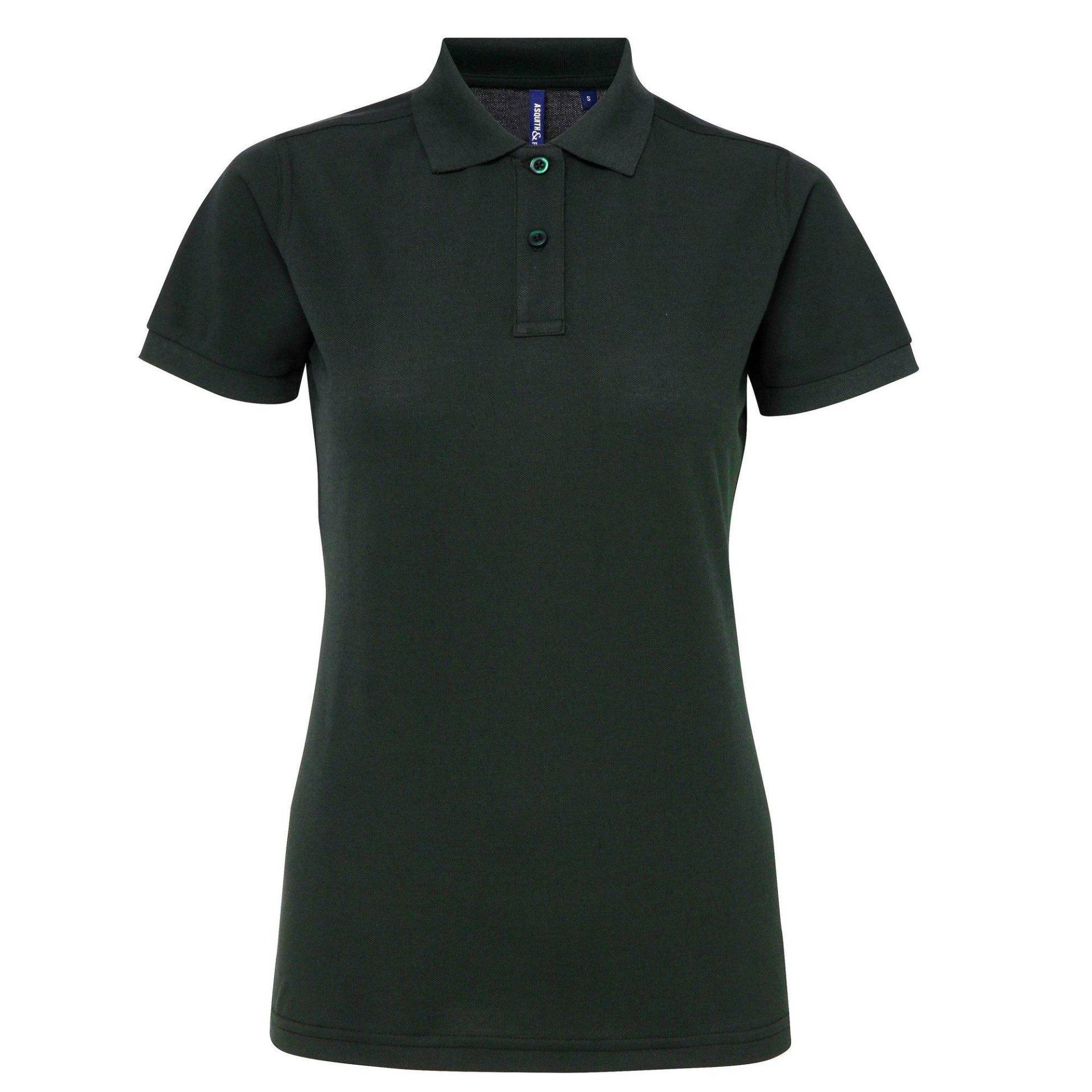 Kurzarm Performance Blend Polo Shirt Damen Dunkelgrün L von Asquith & Fox