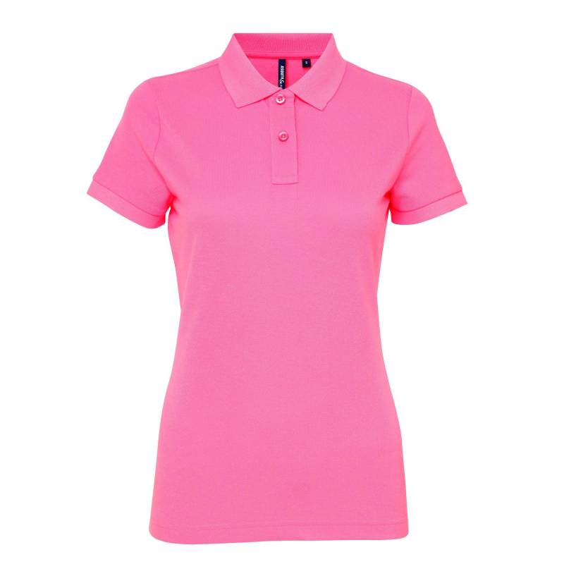 Kurzarm Performance Blend Polo Shirt Damen Pink S von Asquith & Fox