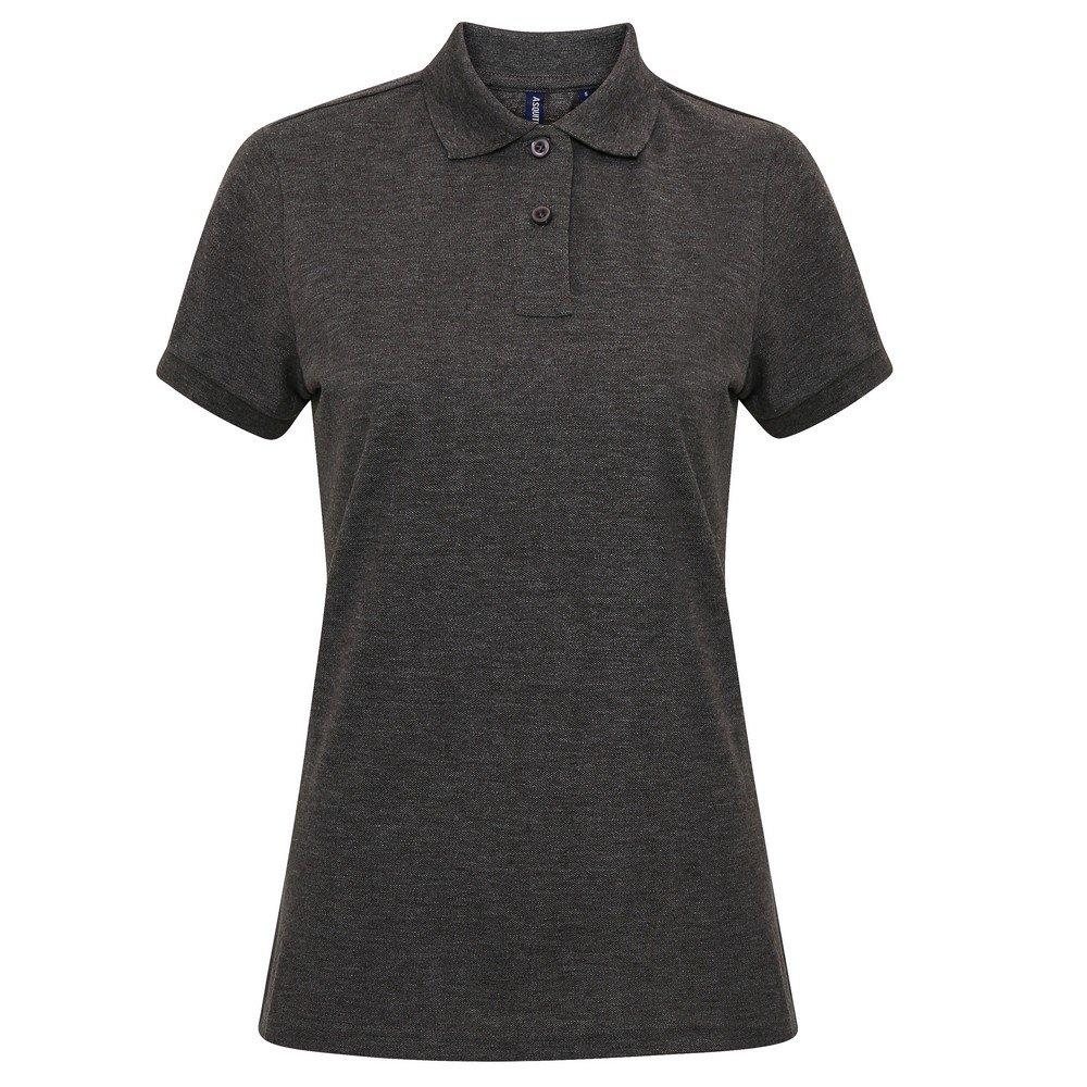 Kurzarm Performance Blend Polo Shirt Damen Charcoal Black S von Asquith & Fox