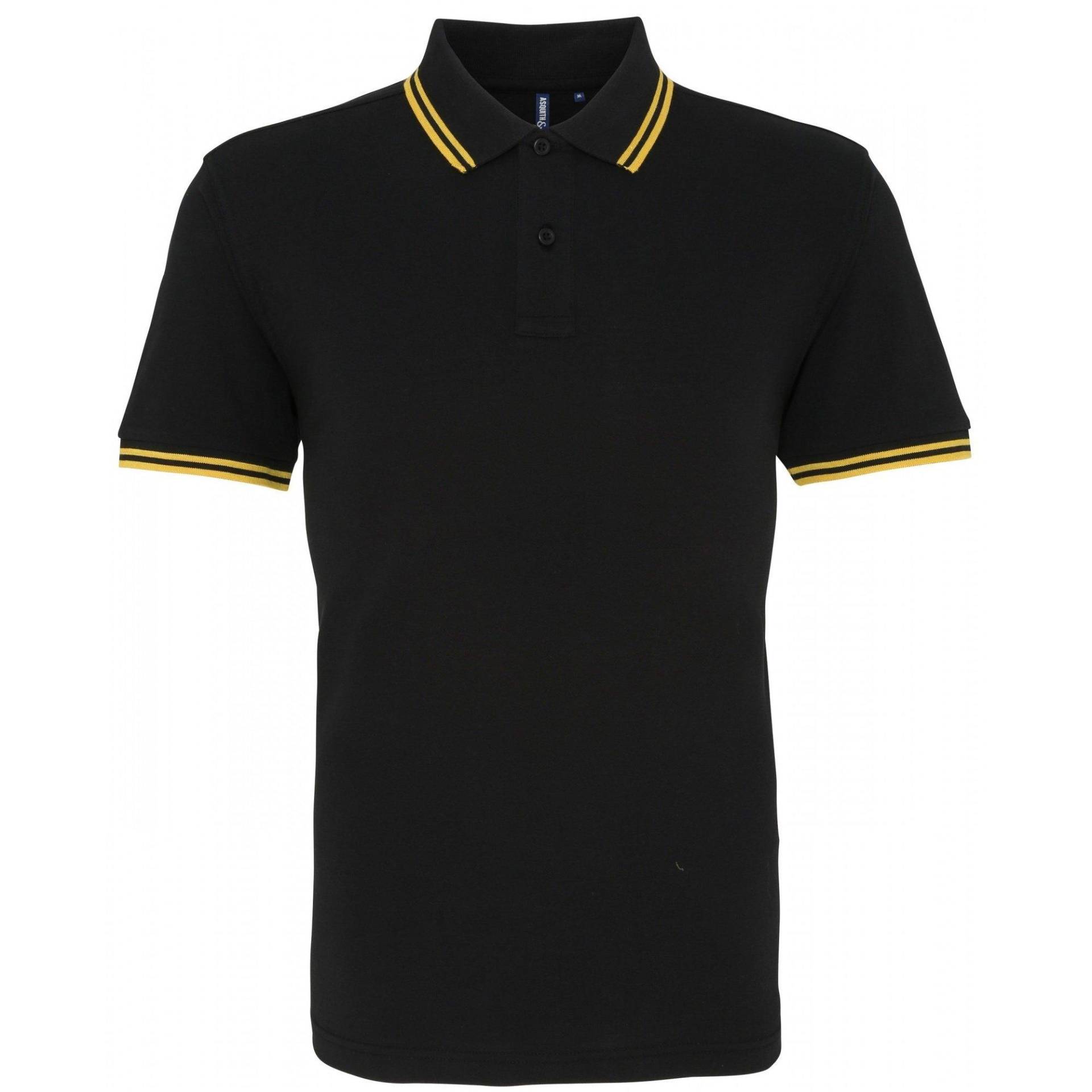 Poloshirt, Kurzärmlig Herren Schwarz S von Asquith & Fox