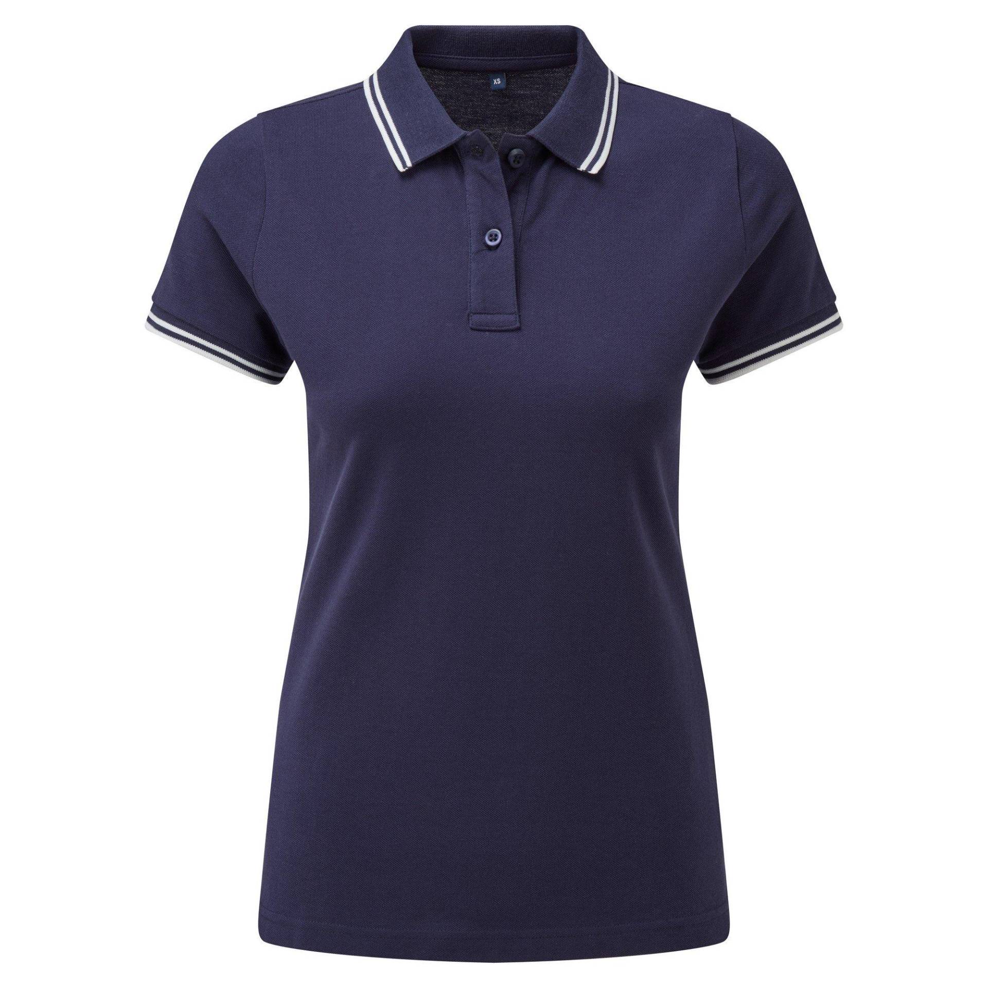 Poloshirt Mit Kontrastfarbenen Streifen Damen Marine S von Asquith & Fox