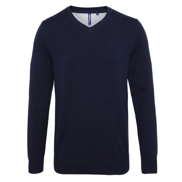 Reichen Vausschnitt Pullover Herren Marine L von Asquith & Fox