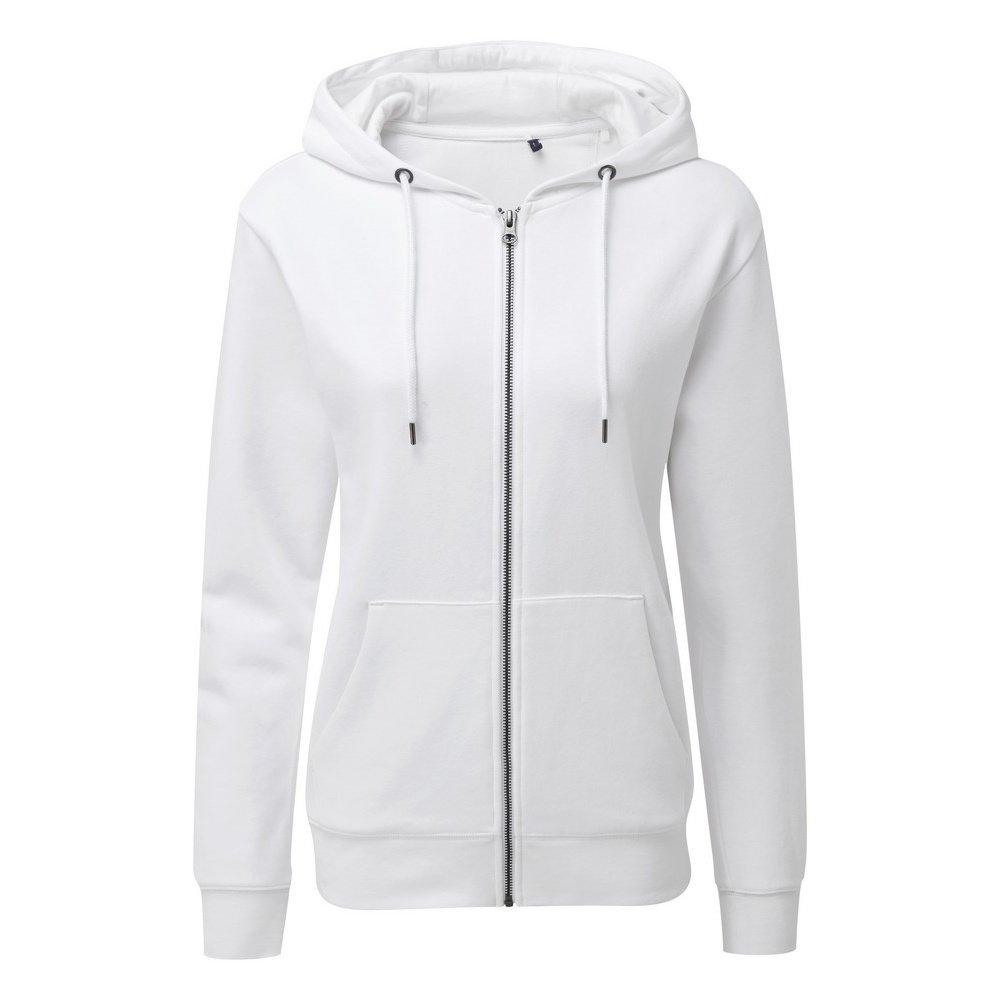 Zipthrough Organic Hoodie Damen Weiss 40 von Asquith & Fox