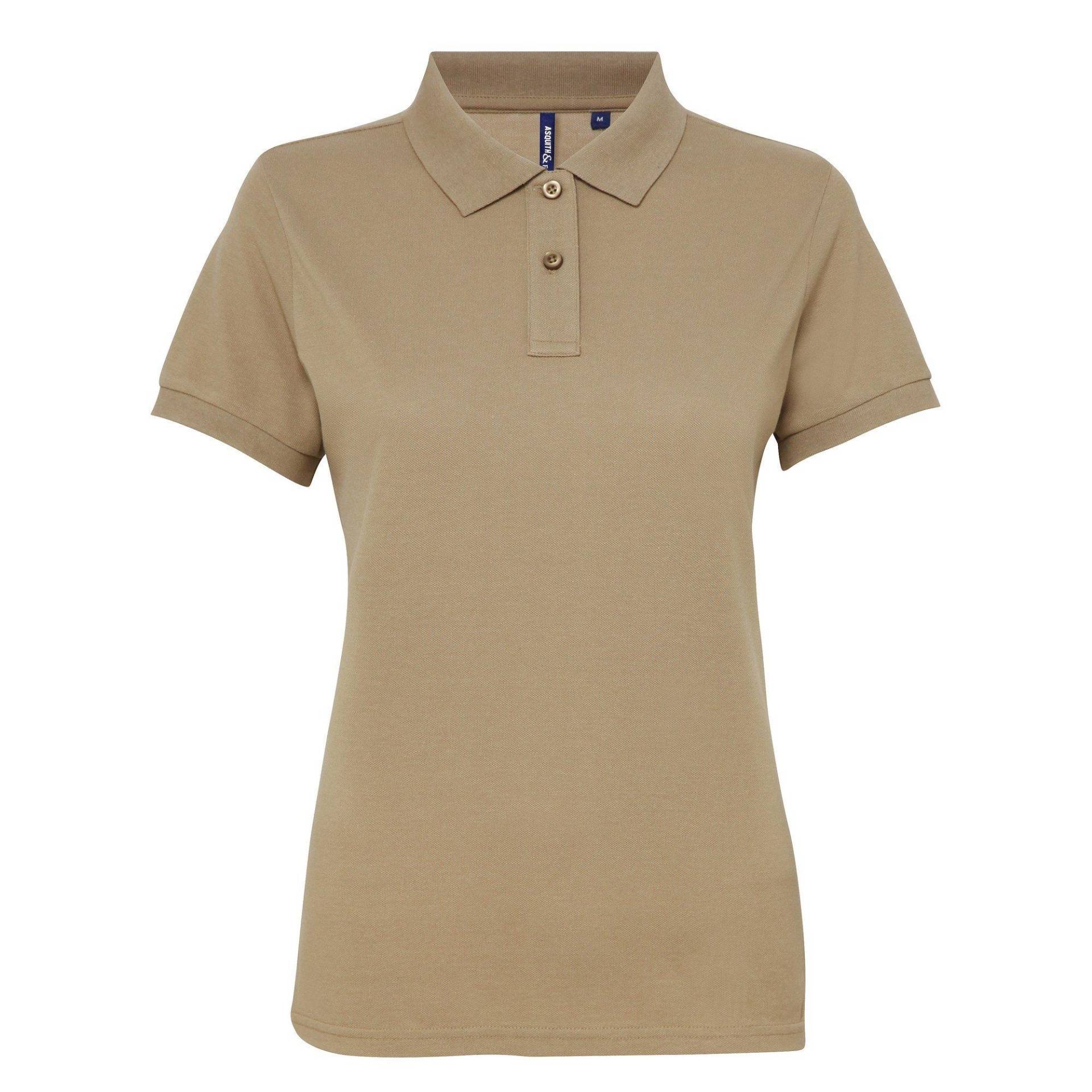 Kurzarm Performance Blend Polo Shirt Damen Khaki L von Asquith & Fox
