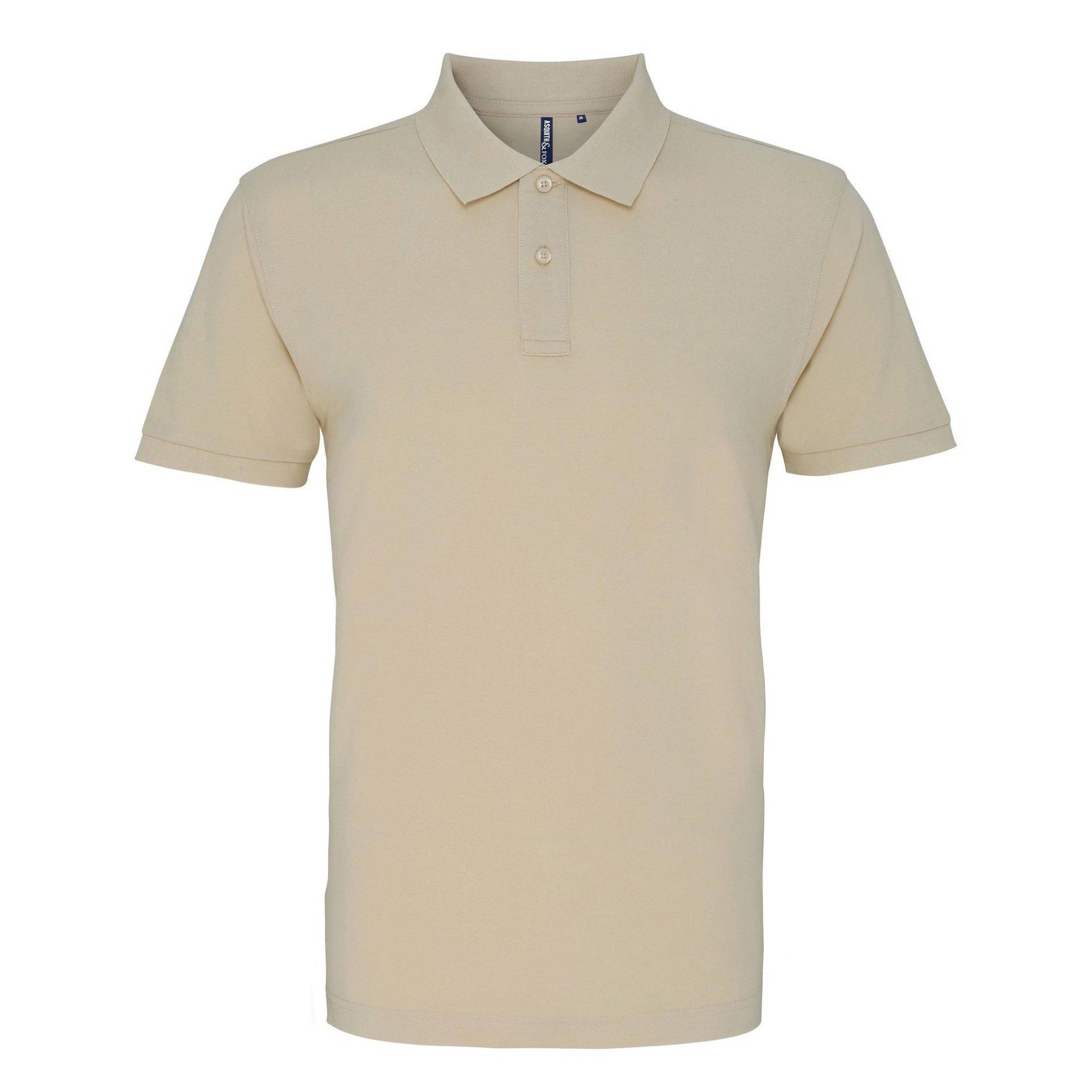 Poloshirt, Kurzarm Herren Beige M von Asquith & Fox