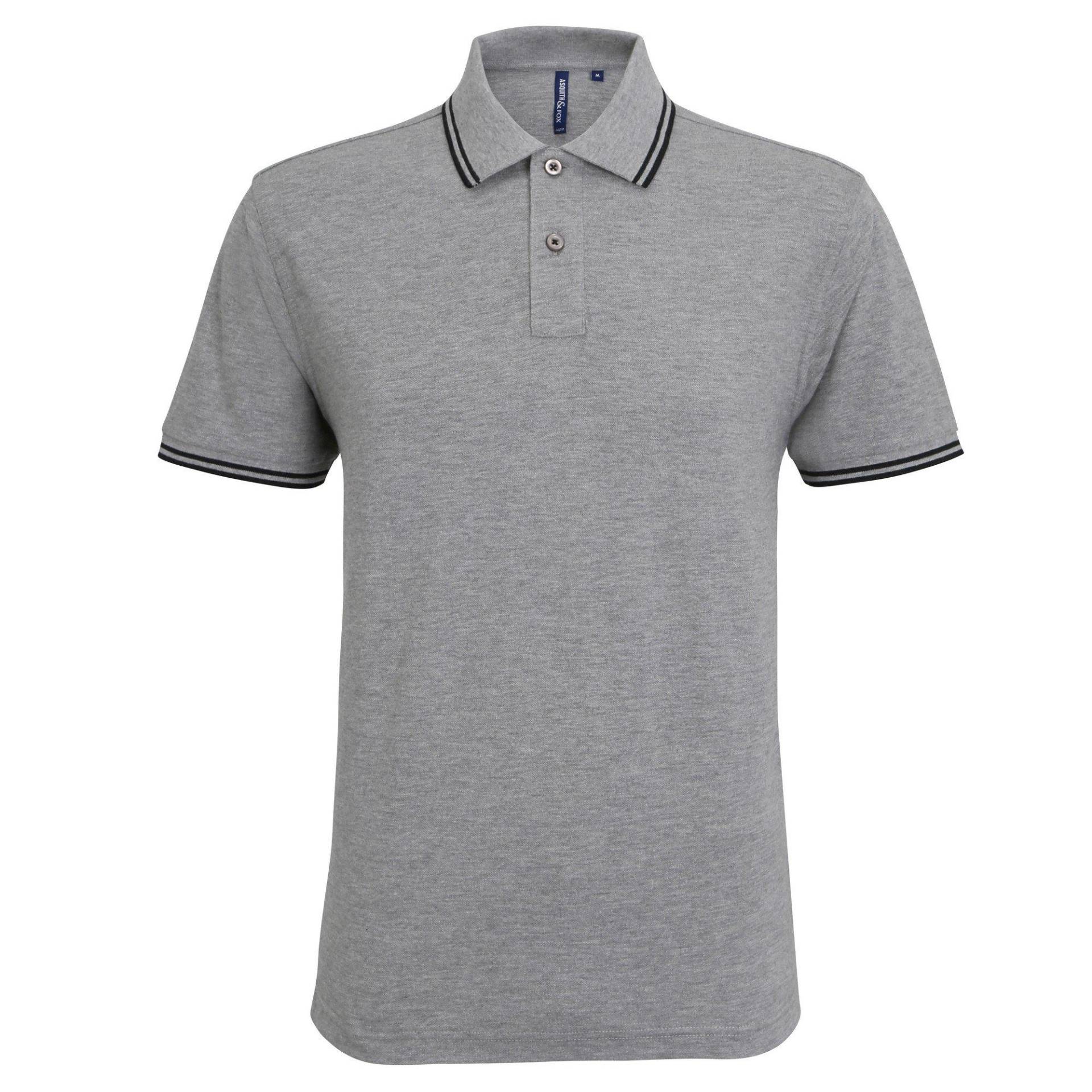 Poloshirt, Kurzärmlig Herren Grau S von Asquith & Fox