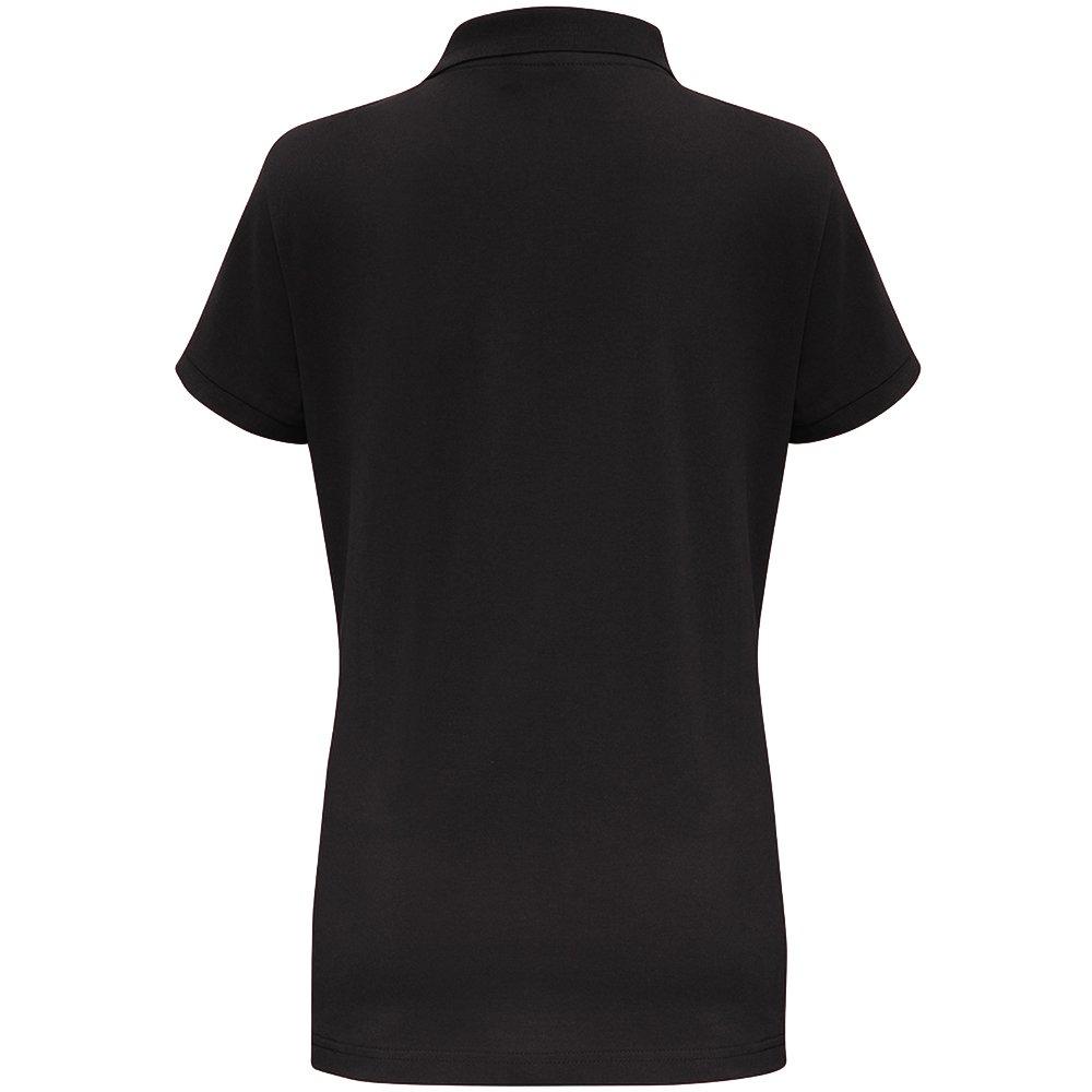 Kurzarm Kontrast Polo Shirt Damen Schwarz XS von Asquith & Fox