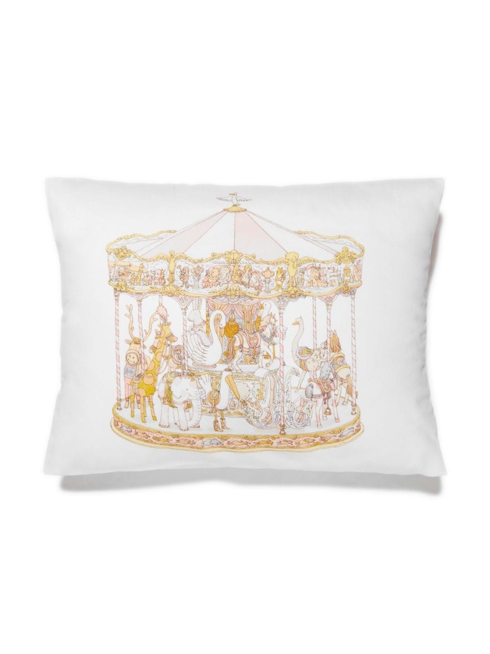 Atelier Choux Carousel-print satin cushion - White von Atelier Choux