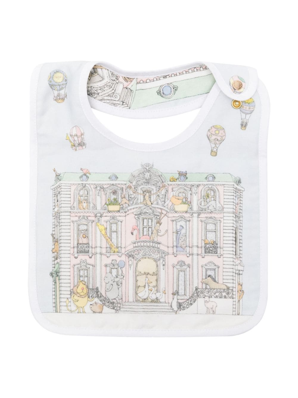 Atelier Choux Monceau Mansion-print satin bib - Neutrals von Atelier Choux