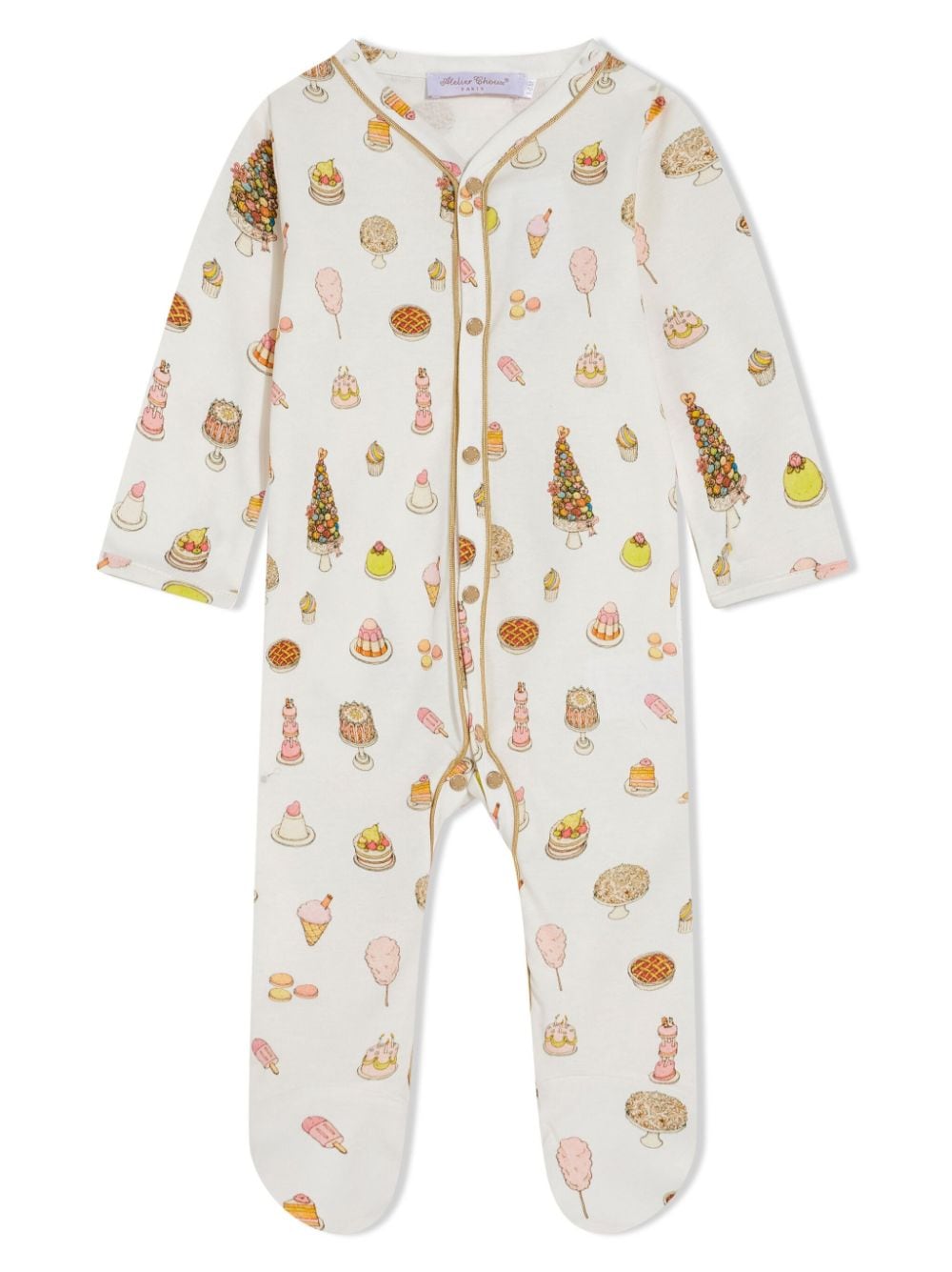 Atelier Choux Sweetie Pie organic cotton pyjama - Neutrals von Atelier Choux