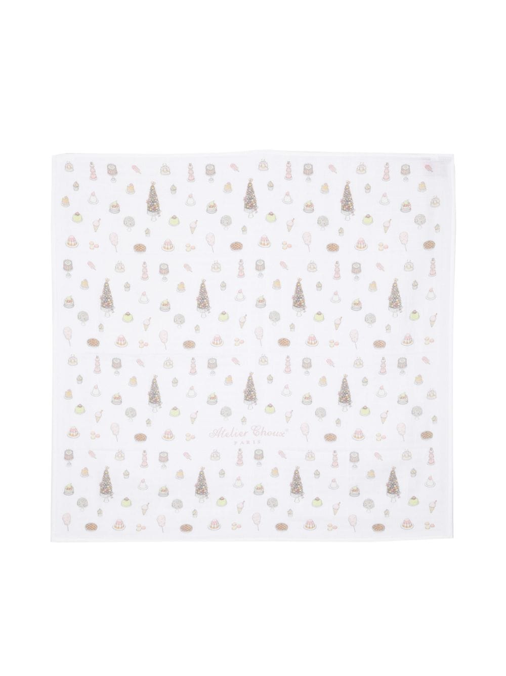 Atelier Choux cake-print organic-cotton blanket - White von Atelier Choux