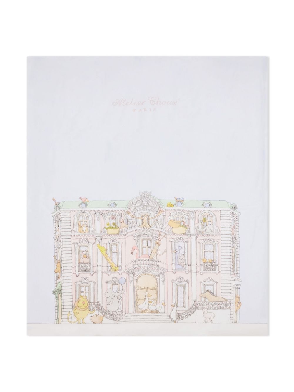 Atelier Choux illustration-print organic cotton blanket - White von Atelier Choux