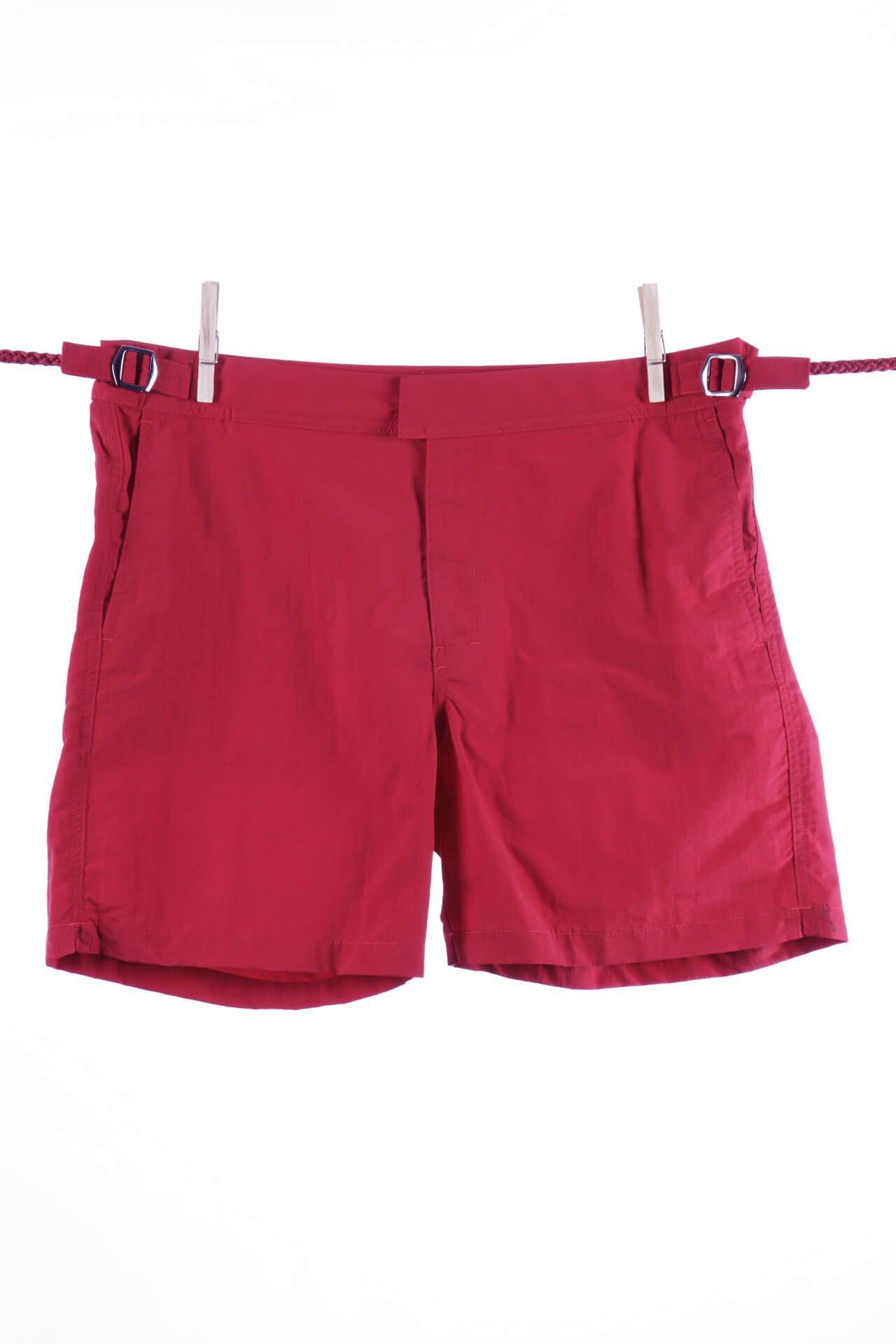 Einfarbige Badeshorts In Kirschrot - Modell Formentera Herren Rot L von Atelier F&B