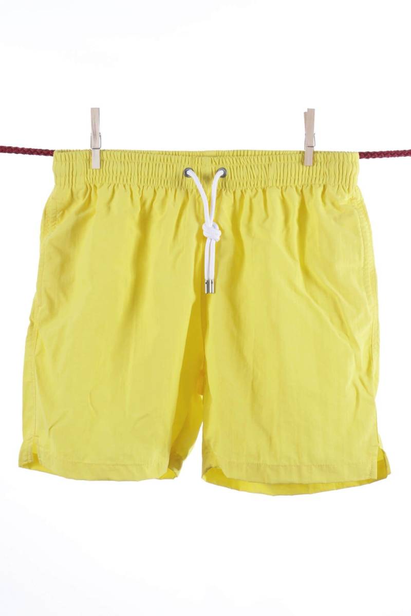 Einfarbige Zitronen-badeshorts - Ibiza-modell Herren Gelb Bunt S von Atelier F&B