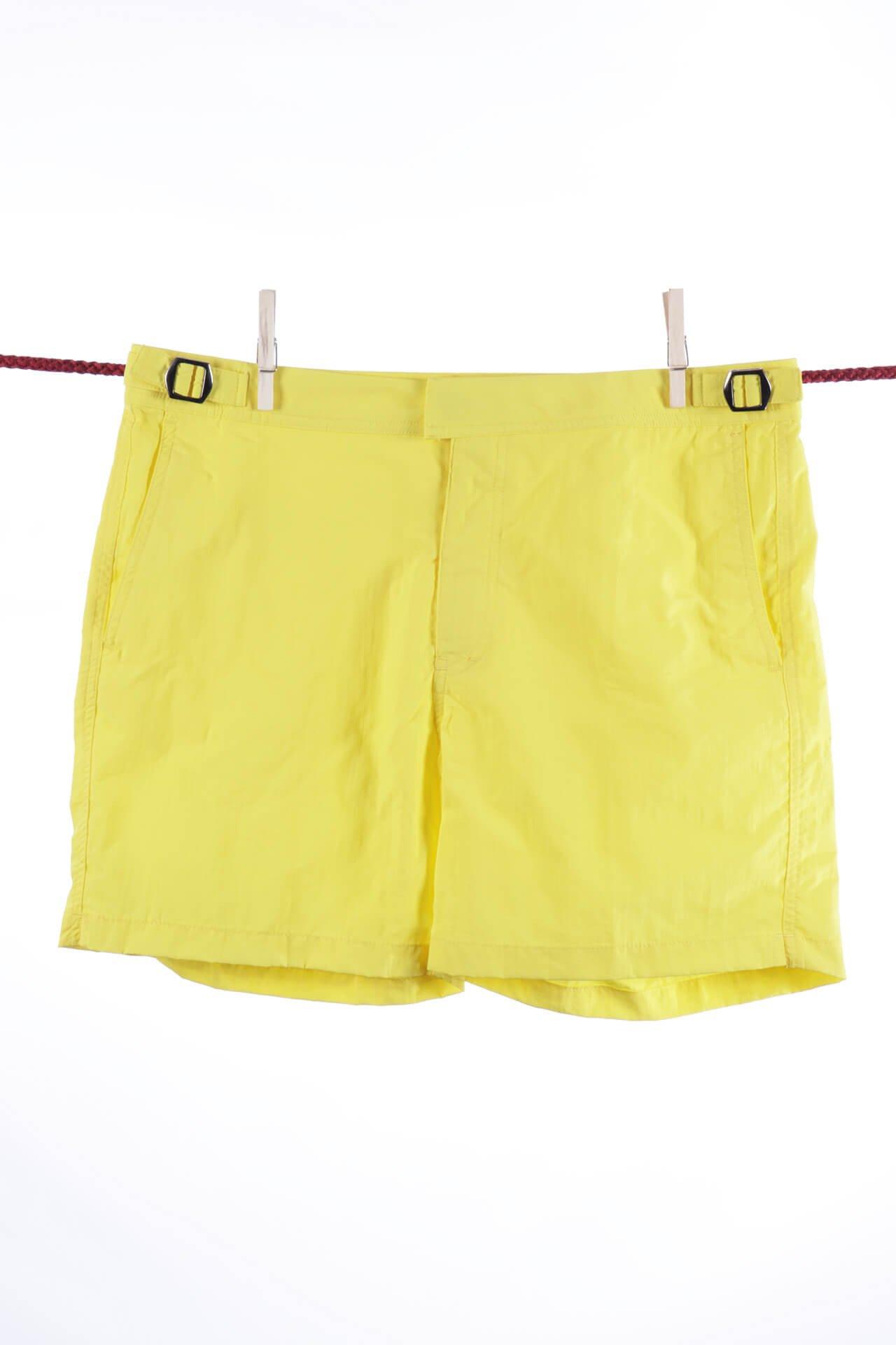 Einfarbige Zitronen-badeshorts - Modell Formentera Herren Gelb XL von Atelier F&B