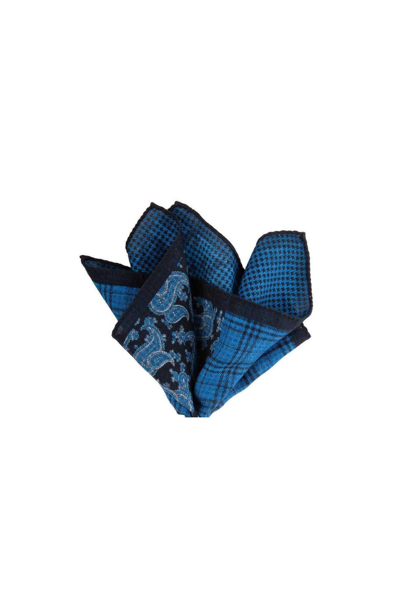 Einstecktuch 4 Muster Aus Wolle Herren Blau von Atelier F&B