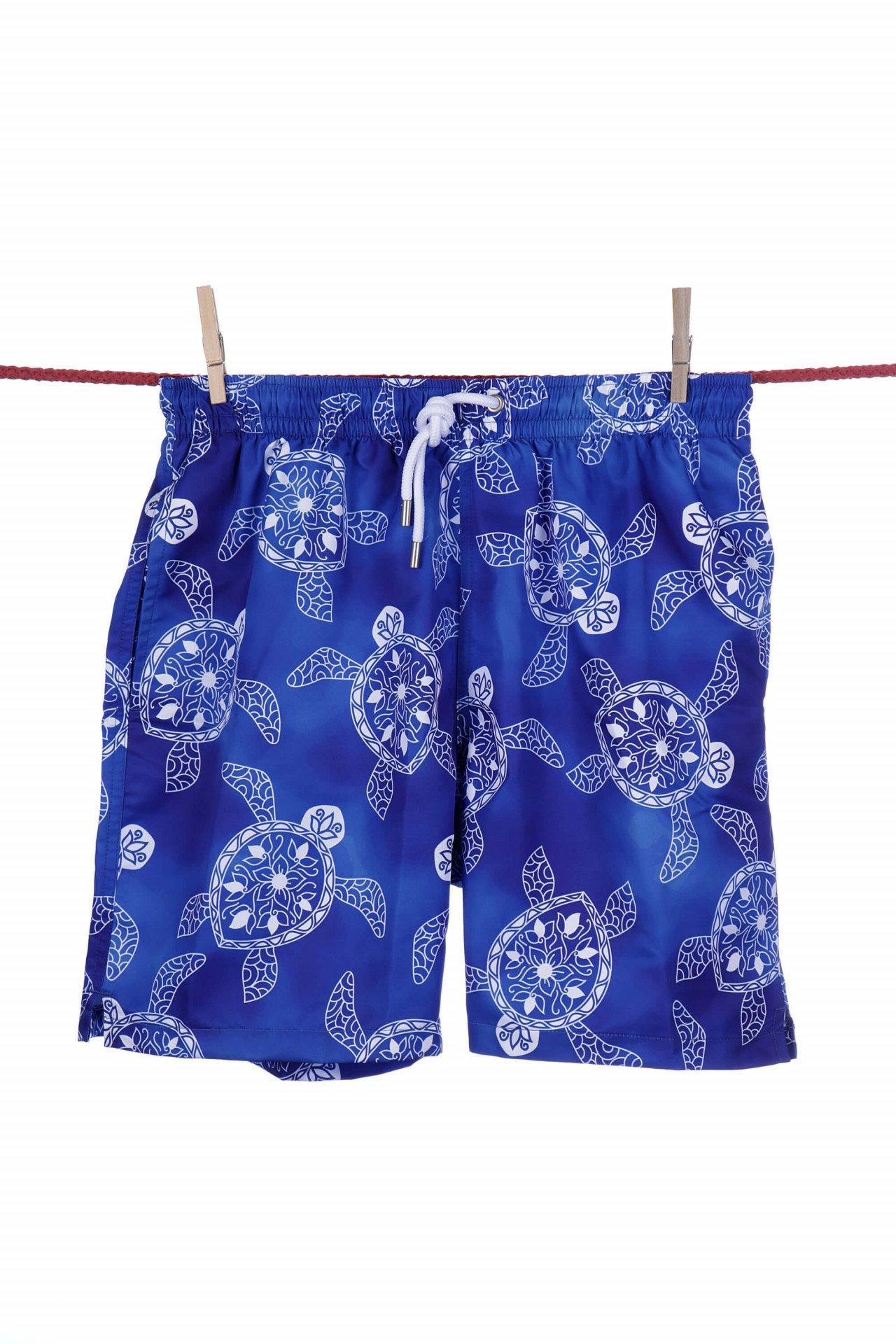 Einfarbige, Süße Badeshorts - Modell Ibiza Herren Blau L von Atelier F&B