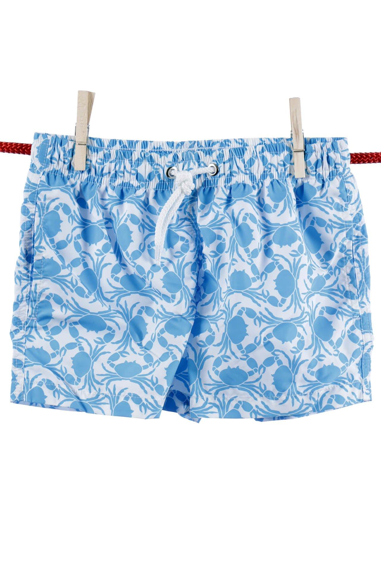 Krabben-badeshorts - Kindermodell Jungen Blau 7-8A von Atelier F&B