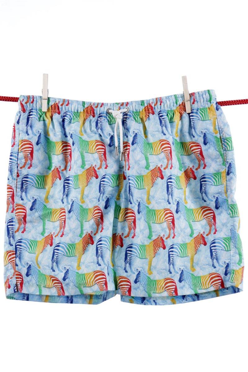 Zebra-badeshorts - Ibiza-modell Herren Blau S von Atelier F&B