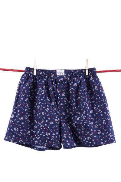 Shorts Kleine Blumen Herren Dunkelblau S von Atelier F&B