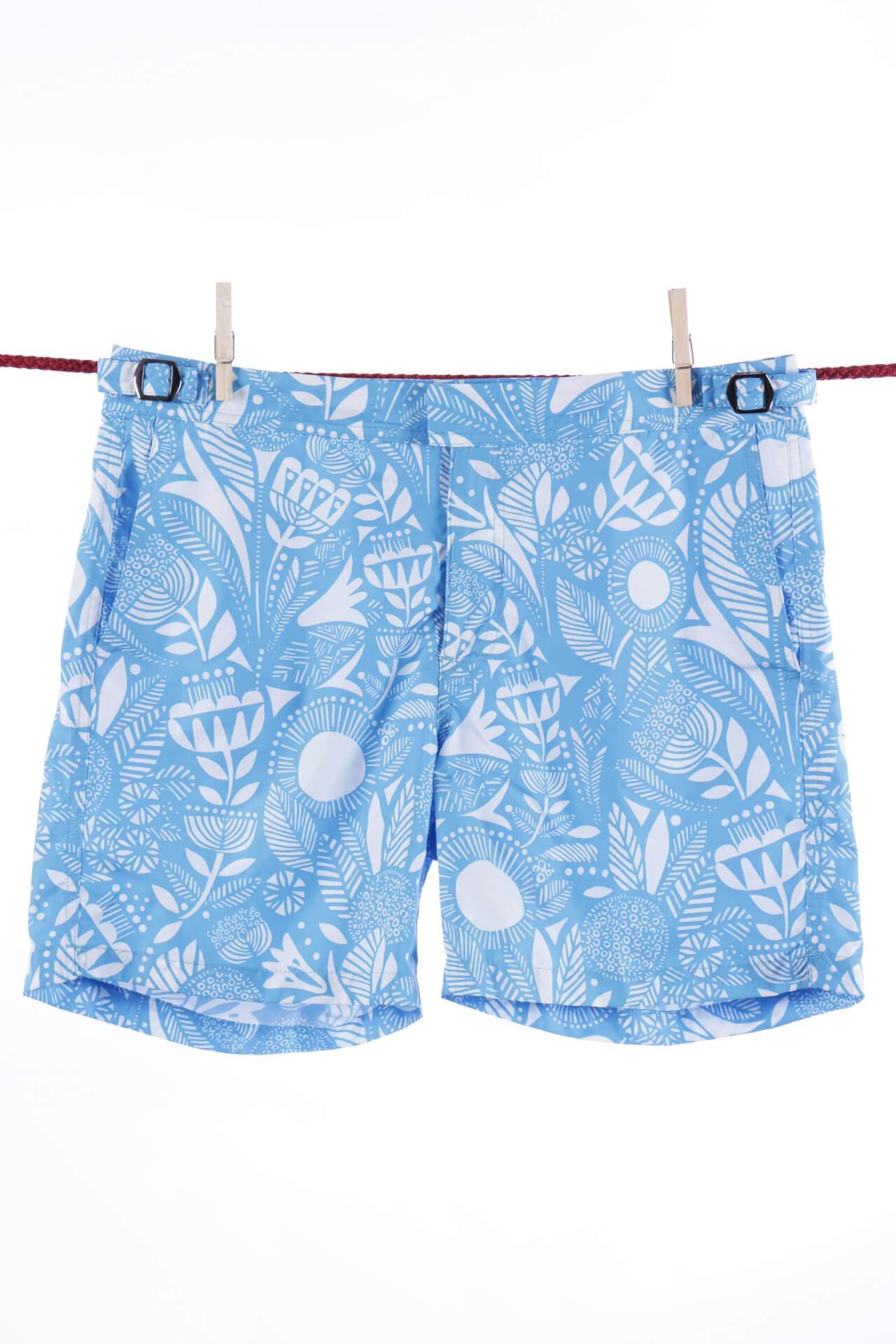 Einfarbige Afrika-badeshorts - Modell Formentera Herren Hellblau XL von Atelier F&B