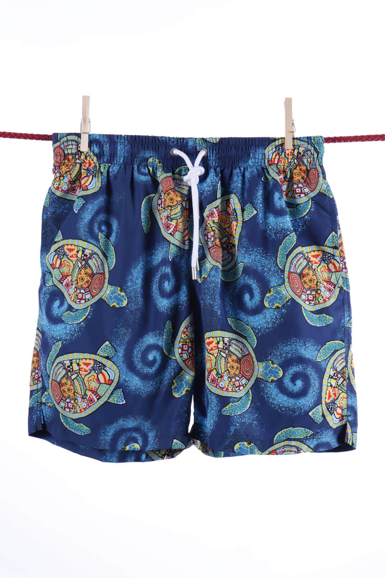 Turtle Vortex Badeshorts - Ibiza-modell Herren Blau L von Atelier F&B