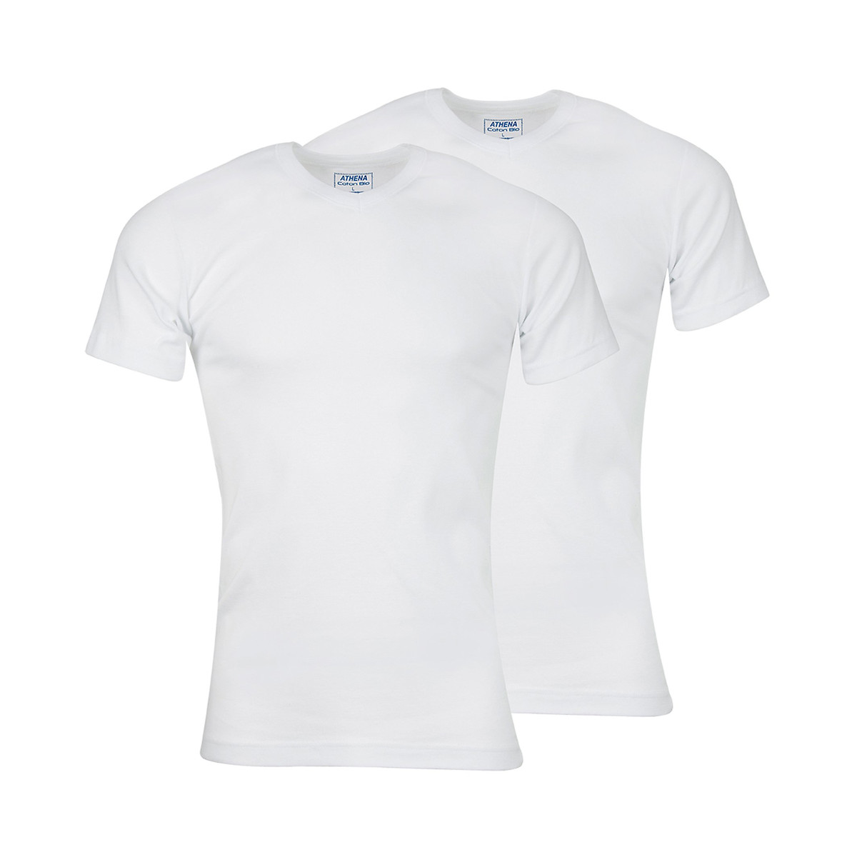 2er-Pack T-Shirts mit V-Ausschnitt, Bio-Baumwolle von Athena