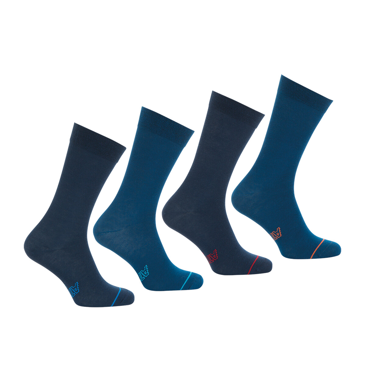 4 Paar unifarbene Socken, lange Form von Athena