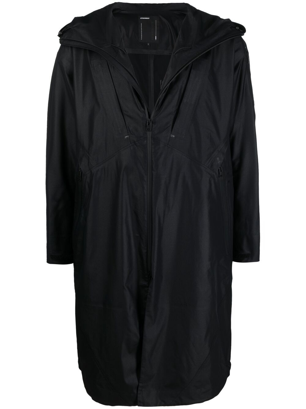 Attachment mid-length zipped raincoat - Black von Attachment