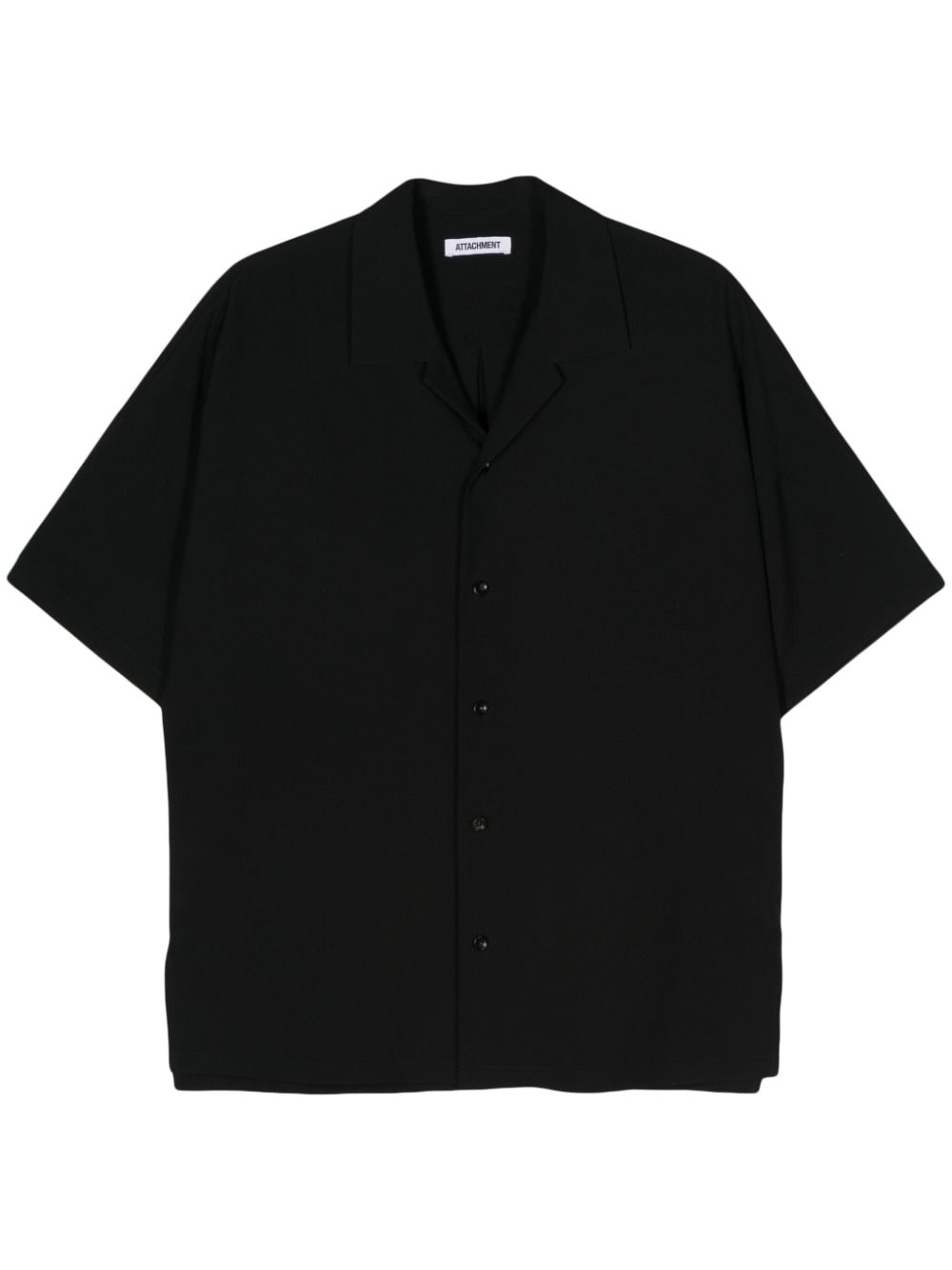 Attachment notched-collar wool shirt - Black von Attachment