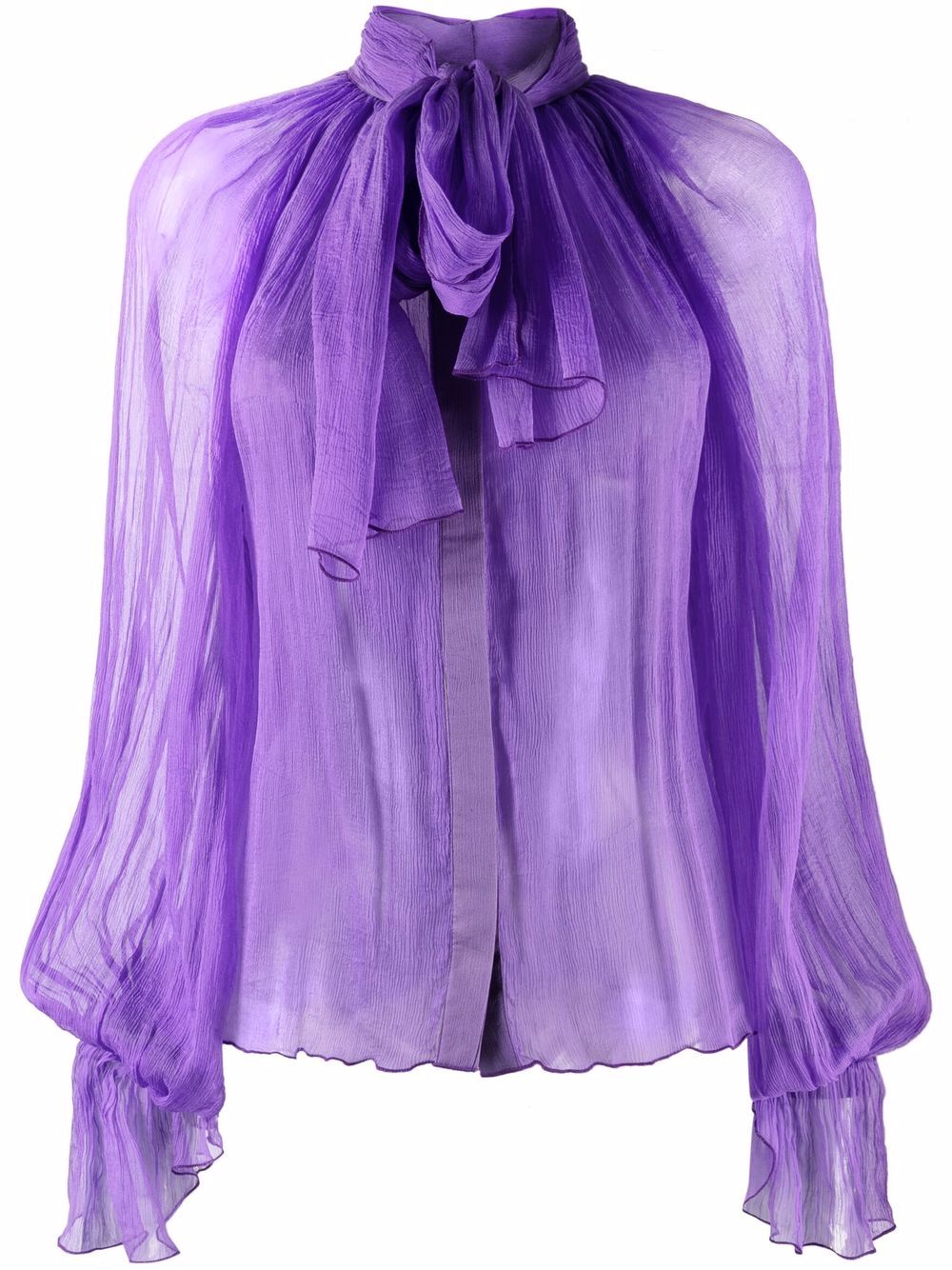 Atu Body Couture bow-detail silk blouse - Purple von Atu Body Couture