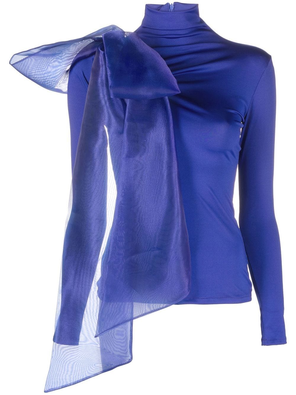 Atu Body Couture bow-detail turtle neck top - Blue von Atu Body Couture