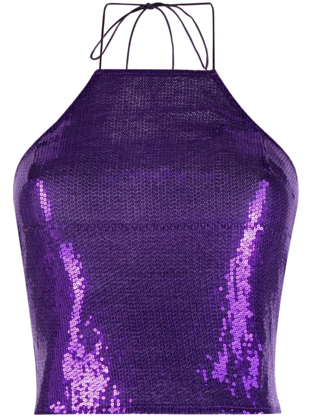 Atu Body Couture cropped halter-neck top - Purple von Atu Body Couture