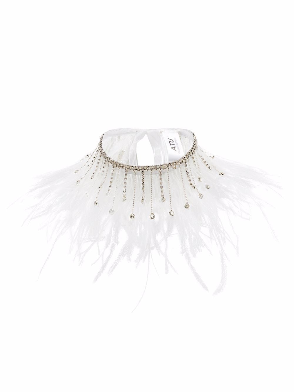 Atu Body Couture feather and crystal neckalce - White von Atu Body Couture