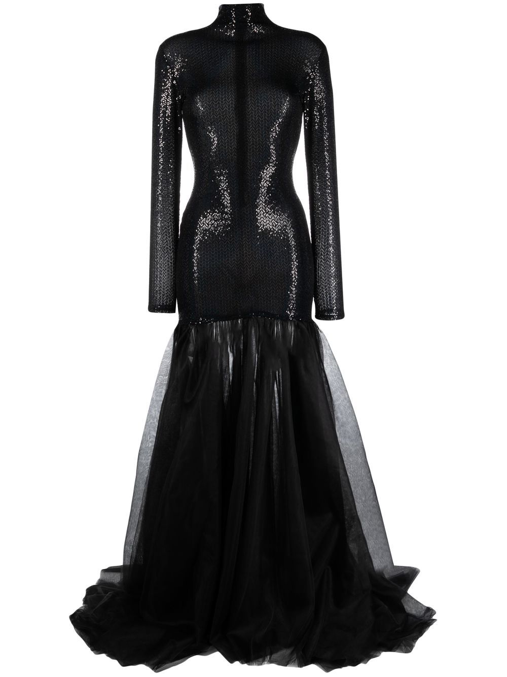 Atu Body Couture high-neck sequin mermaid gown - Black von Atu Body Couture
