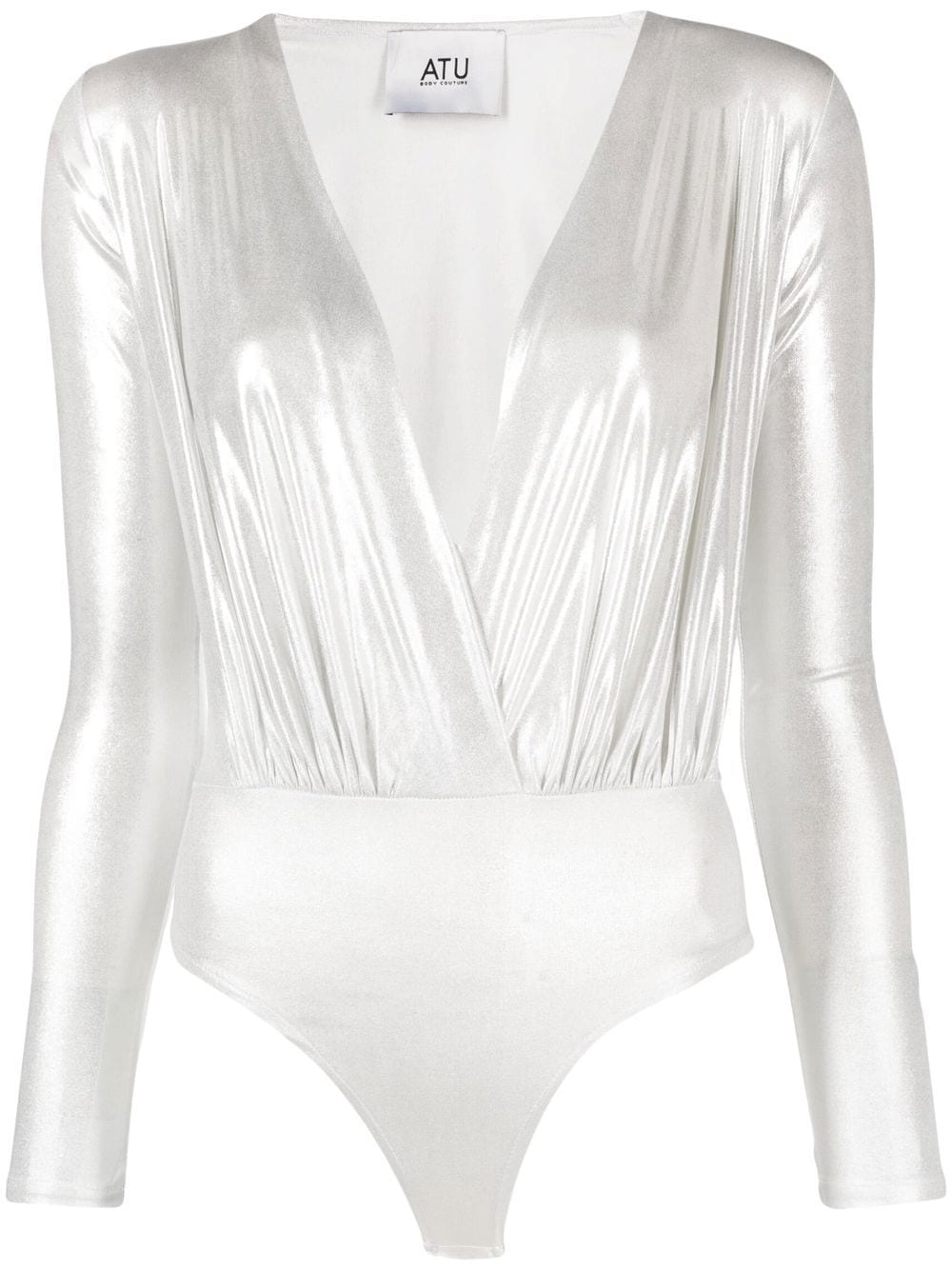 Atu Body Couture metallic V-neck bodysuit - Silver von Atu Body Couture