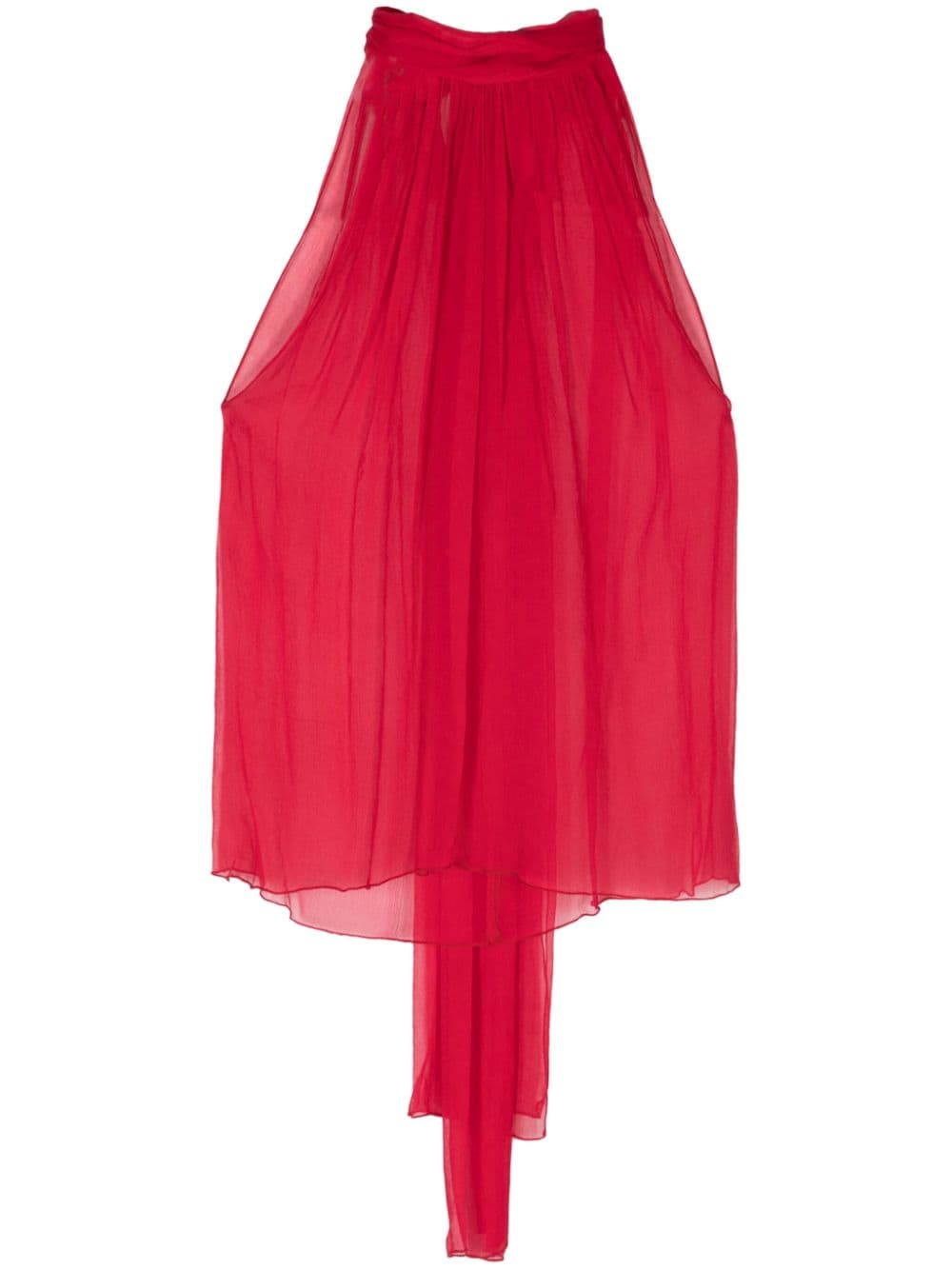 Atu Body Couture semi-sheer silk blouse - Red von Atu Body Couture
